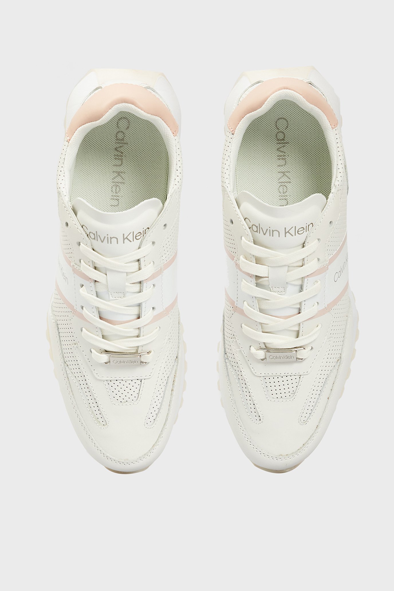 Женские белые кожаные кроссовки SKIVED RUNNER Calvin Klein HW0HW00810 ...