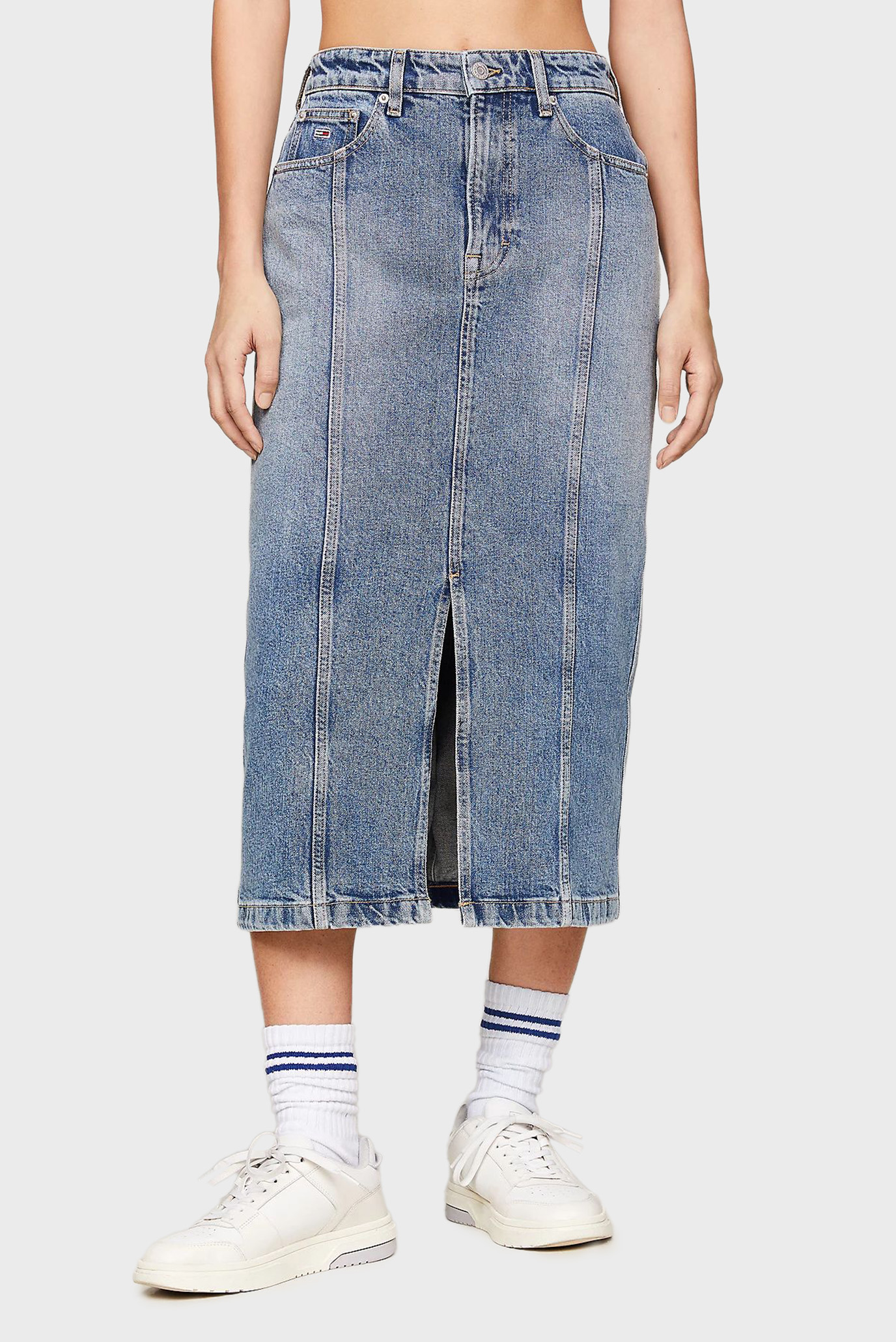 Женская голубая джинсовая юбка CLAIRE HGH MIDI SKIRT 2