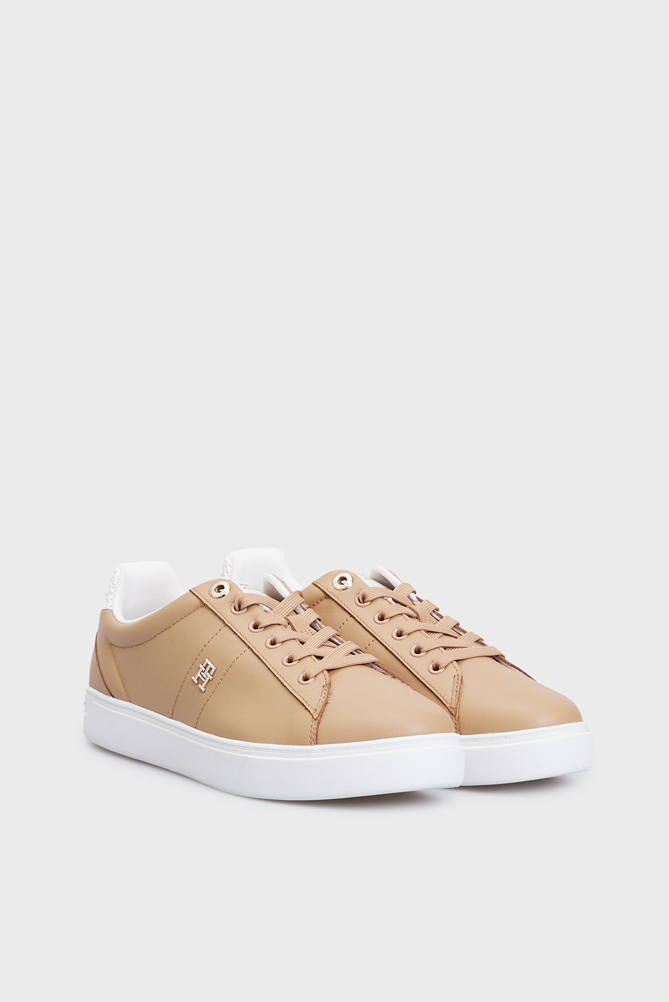 Женские бежевые кожаные сникерсы ELEVATED ESSENT SNEAKER MONOGRAM 3