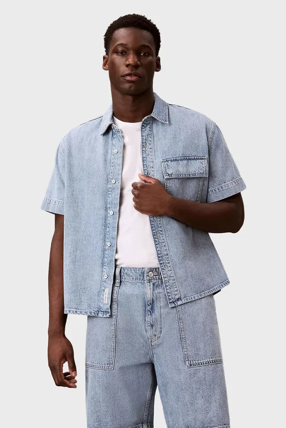 Рубашка с коротким рукавом SS LINEN DENIM UTILITY SHIRT SHA Calvin Klein Jeans