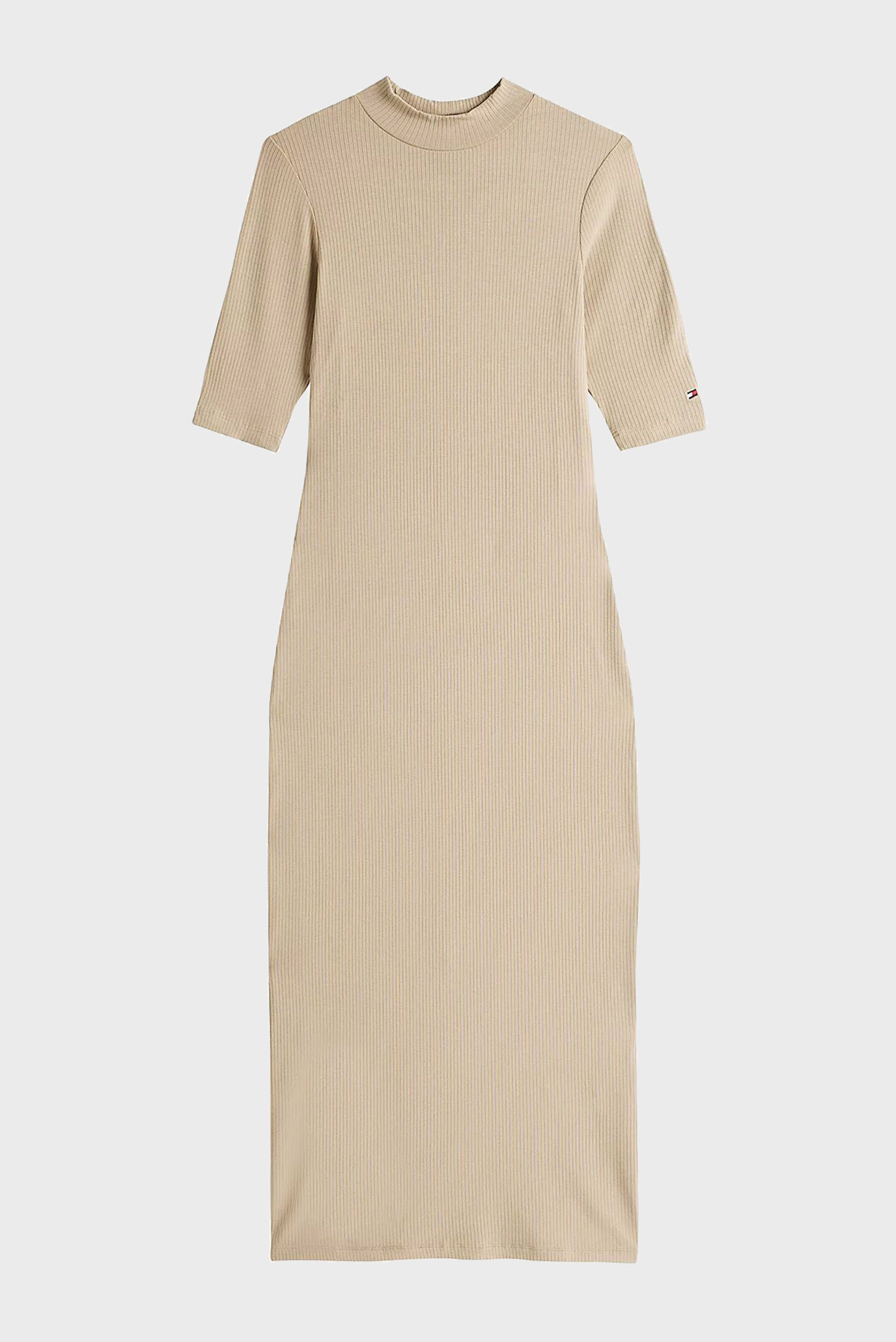 Женское бежевое платье SLIM 5X2 RIB MIDI DRESS 1 2 5