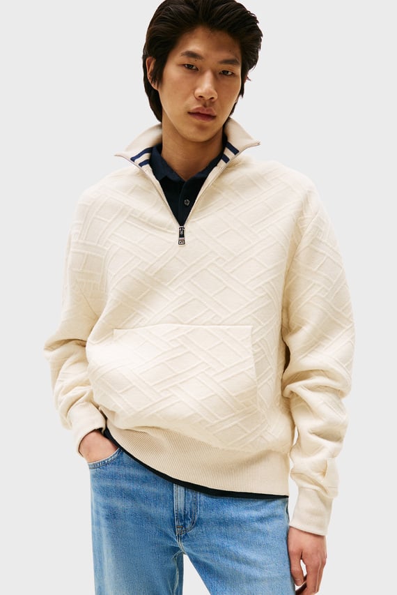 Свитер/T1 FLAG 3D KNITTED HALF ZIP Tommy Hilfiger