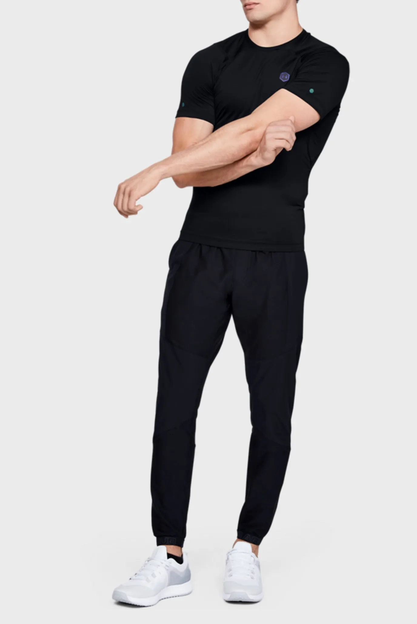 Мужская черная компрессионная футболка UA HG Rush Compression SS 4