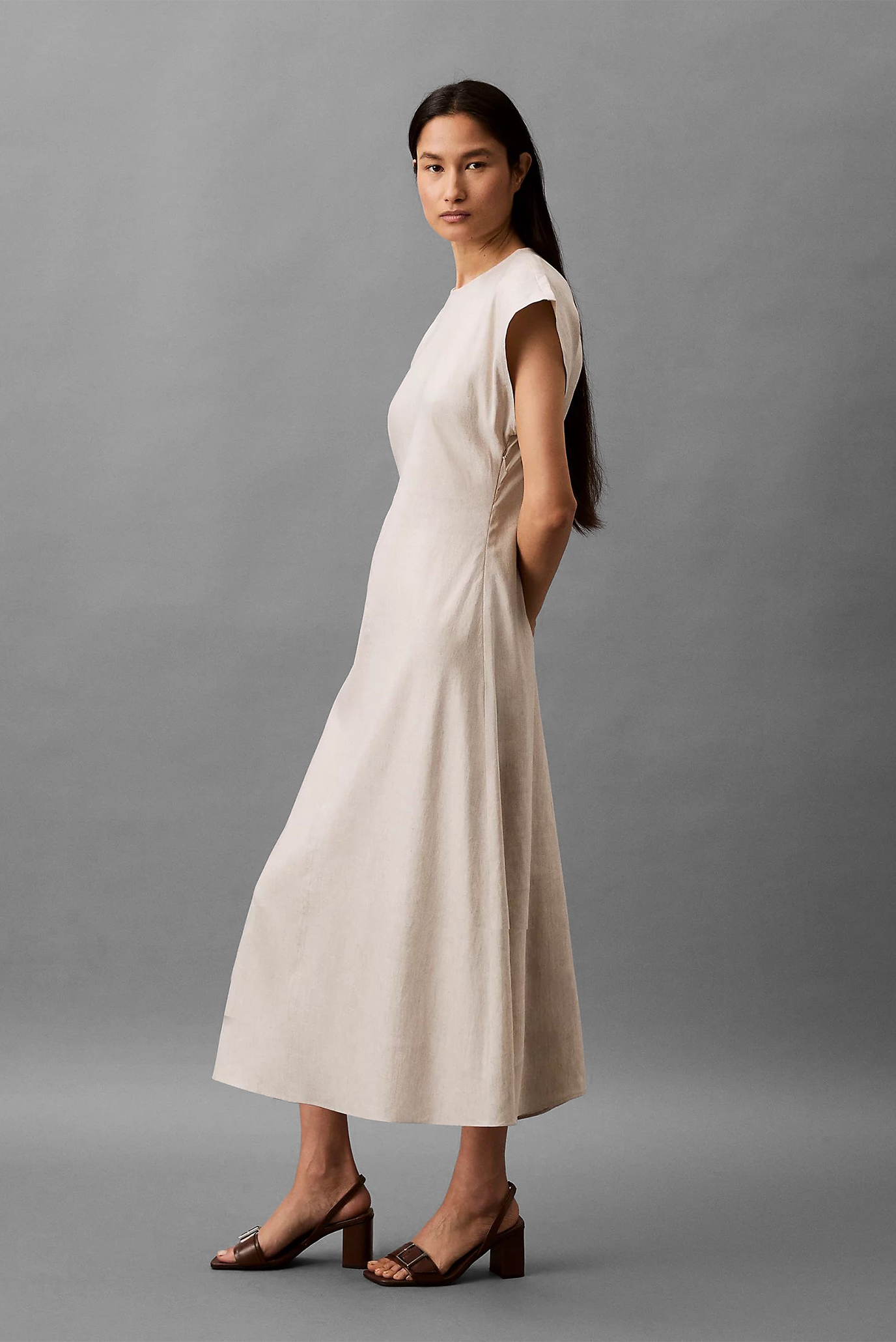 Платье STRETCH LINEN MIDI DRESS 3