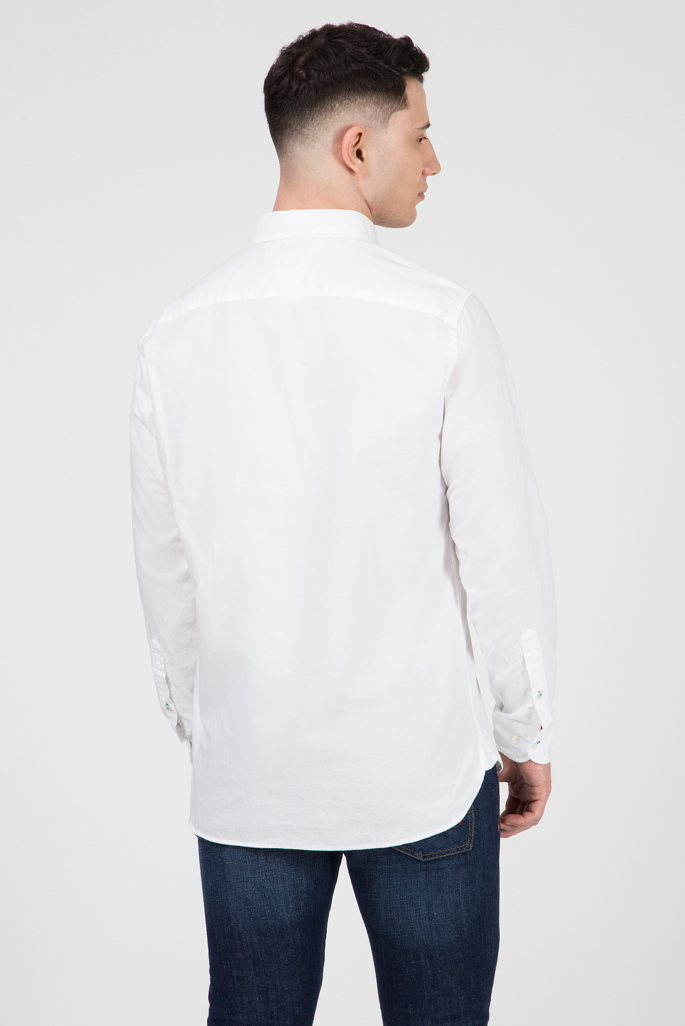 Мужская белая рубашка SANDWASHED OXFORD 3