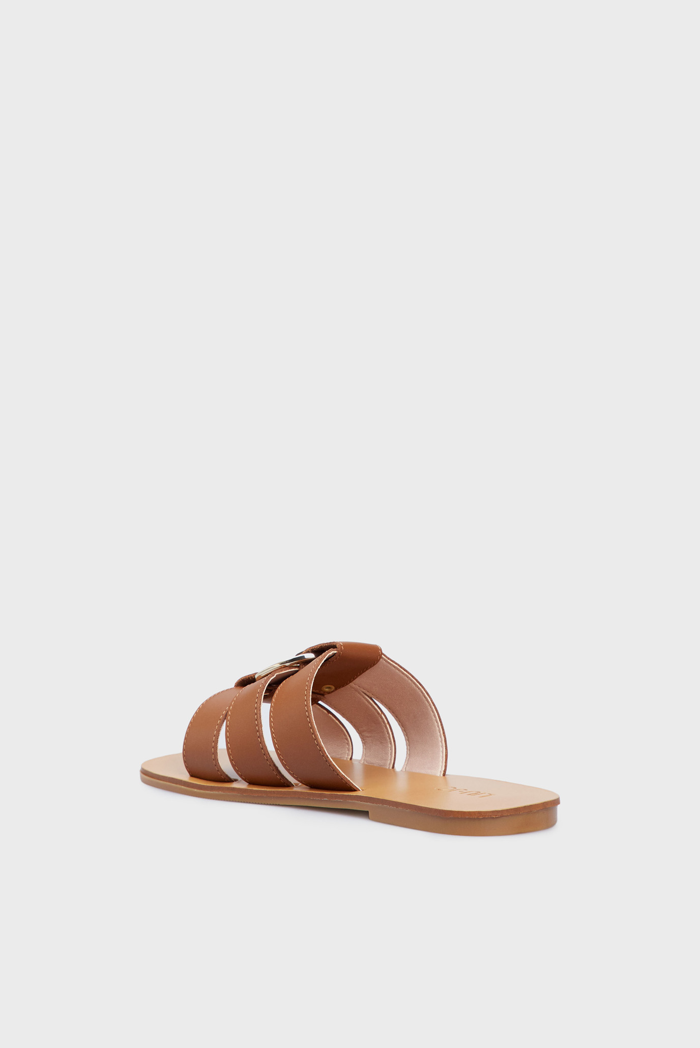 Женские коричневые кожаные слайдеры SABA 8 5