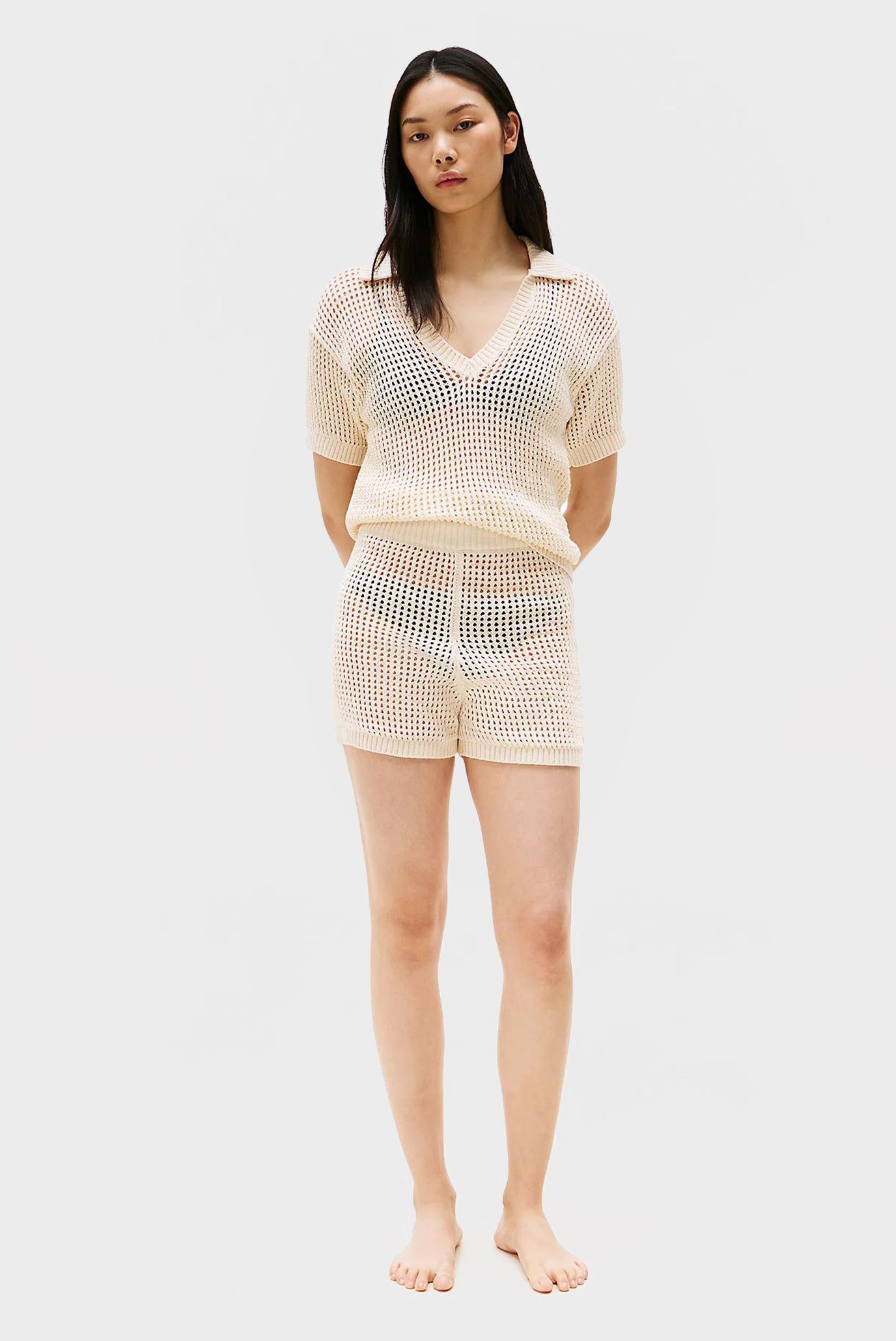 Женские бежевые шорты CROCHETTommy Hilfiger Женские бежевые шорты CROCHET 2