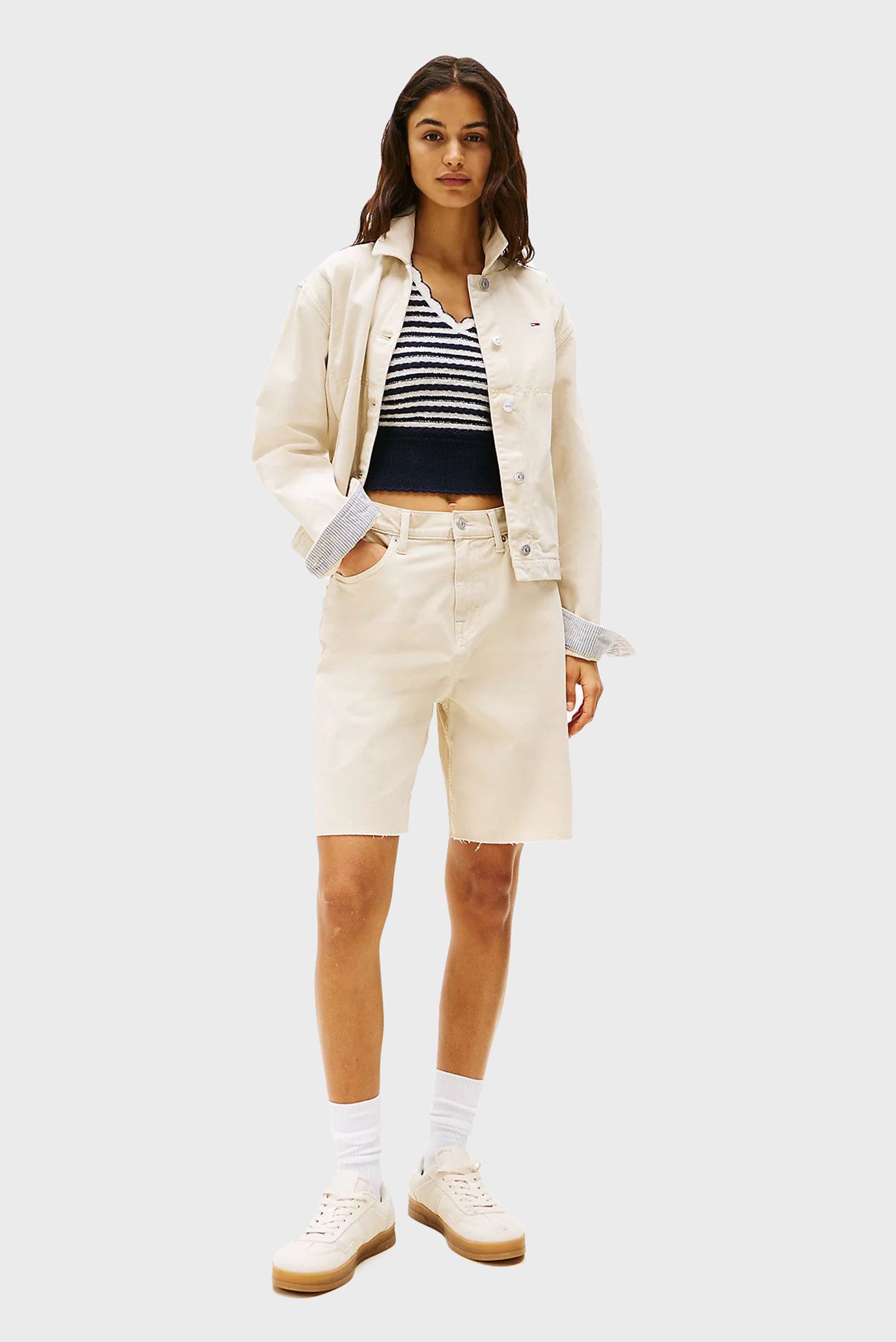 Женские бежевые джинсовые шорты GMD BERMUDA SHORT 2