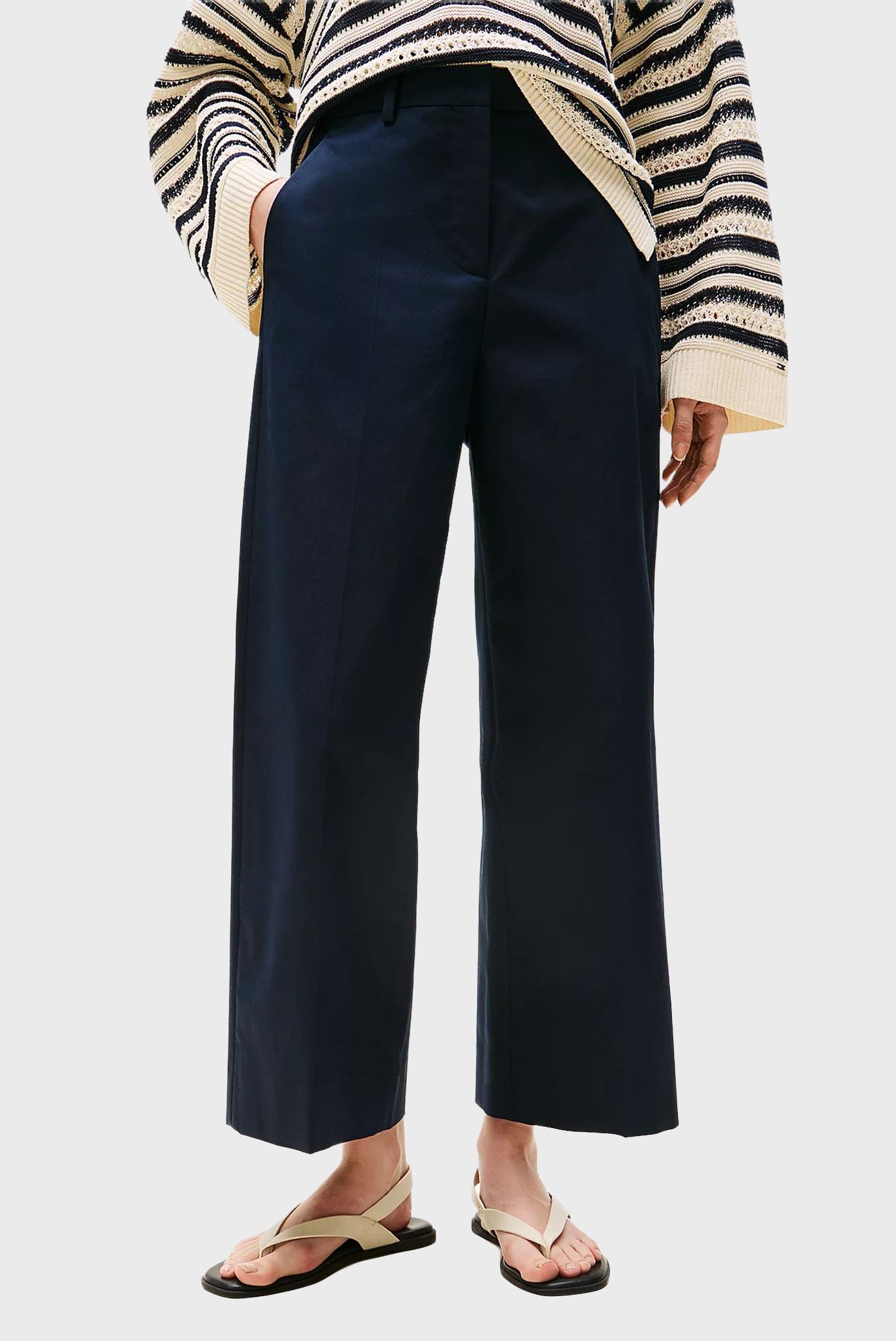 Штаны/COTTON WIDE LEG ANKLE CHINO PANT 1
