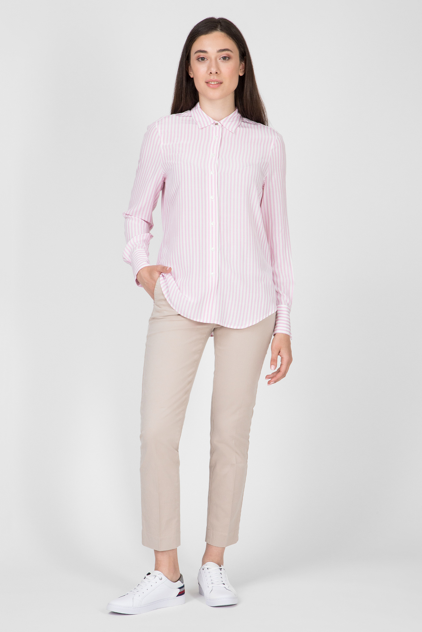 Женская розовая блуза в полоску FLEUR 5