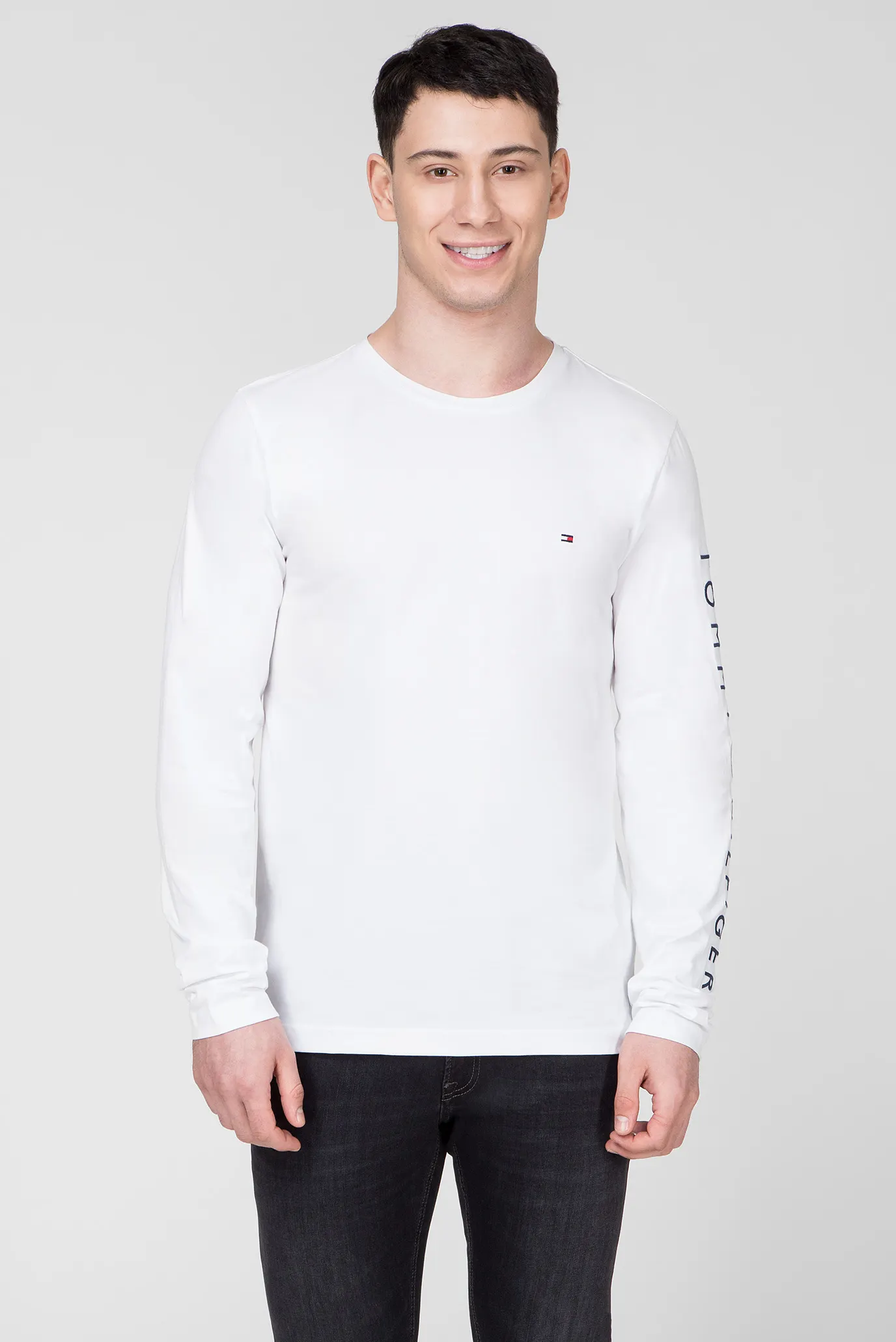 Мужской белый лонгслив 6