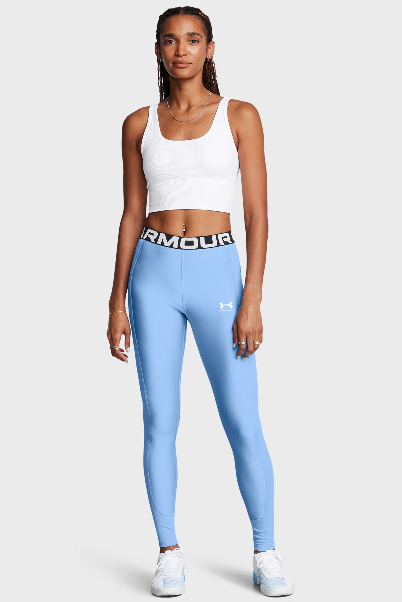 Женские голубые тайтсы HeatGear Rib Legging 2