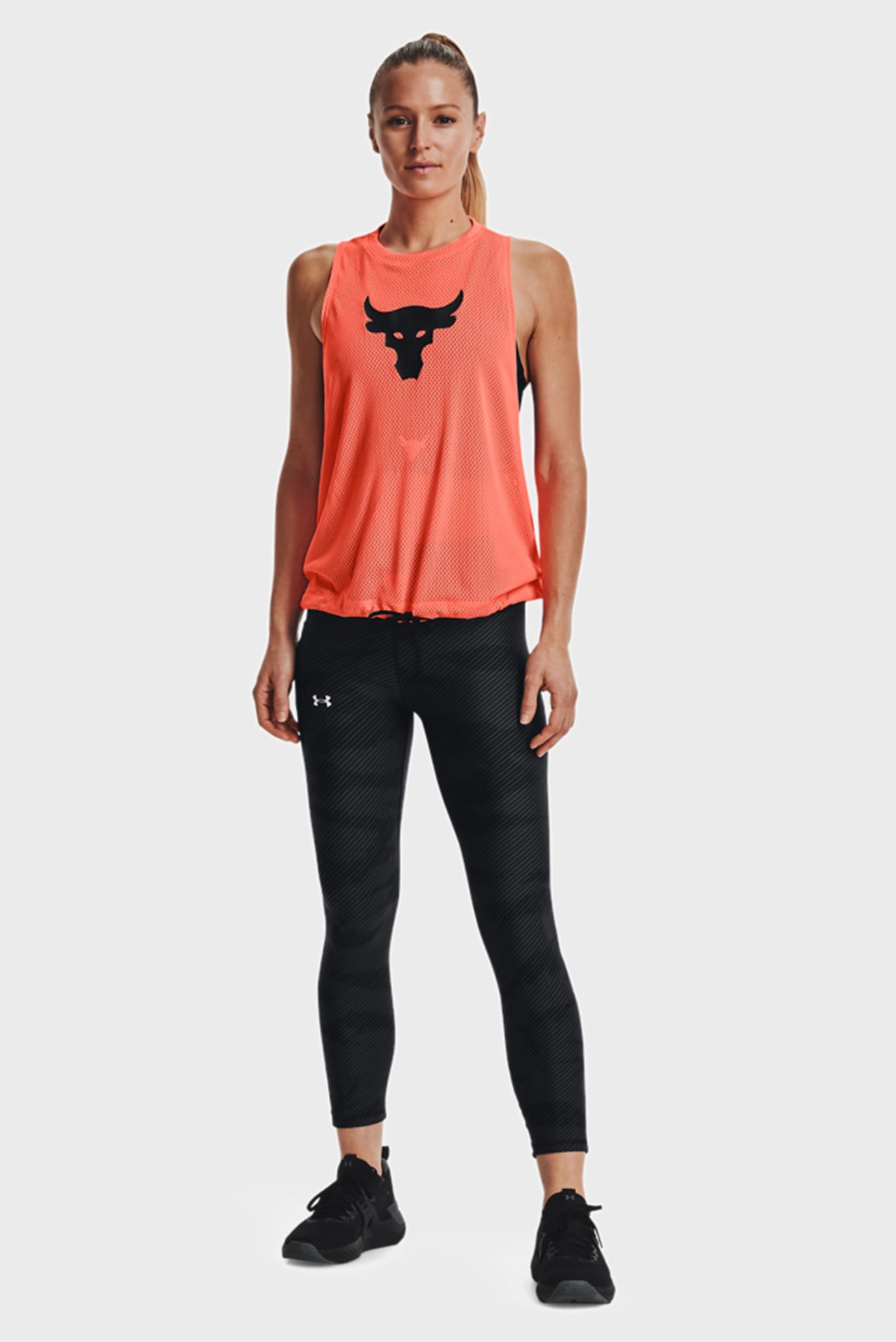 Женские черные тайтсы UA Pjt Rock HG Ankle Legging 8