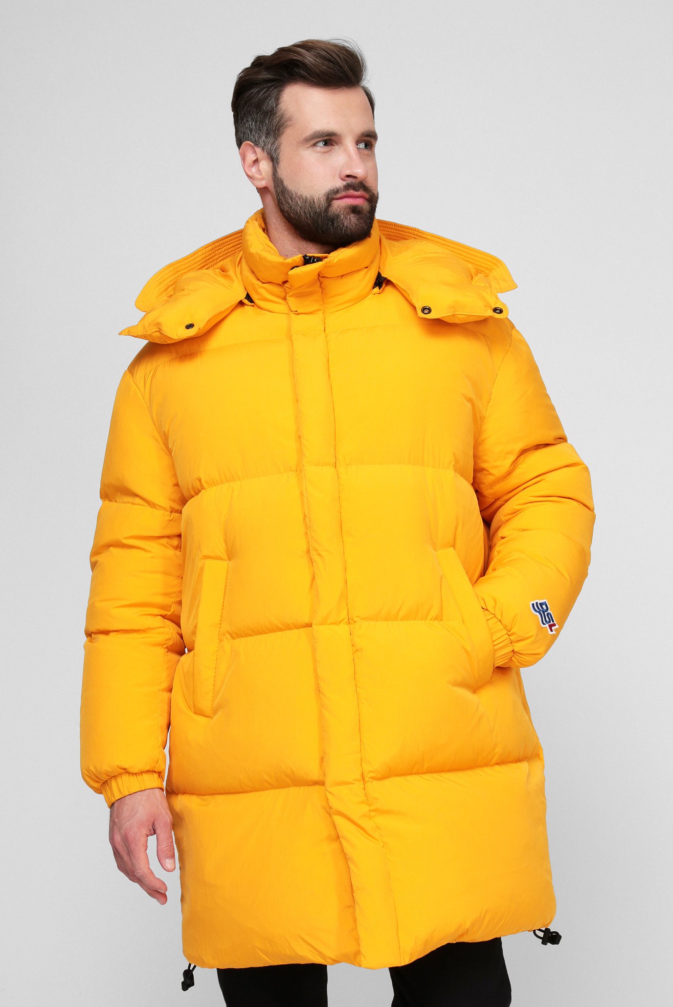 Мужской желтый пуховик W-ROLF-LONG 7