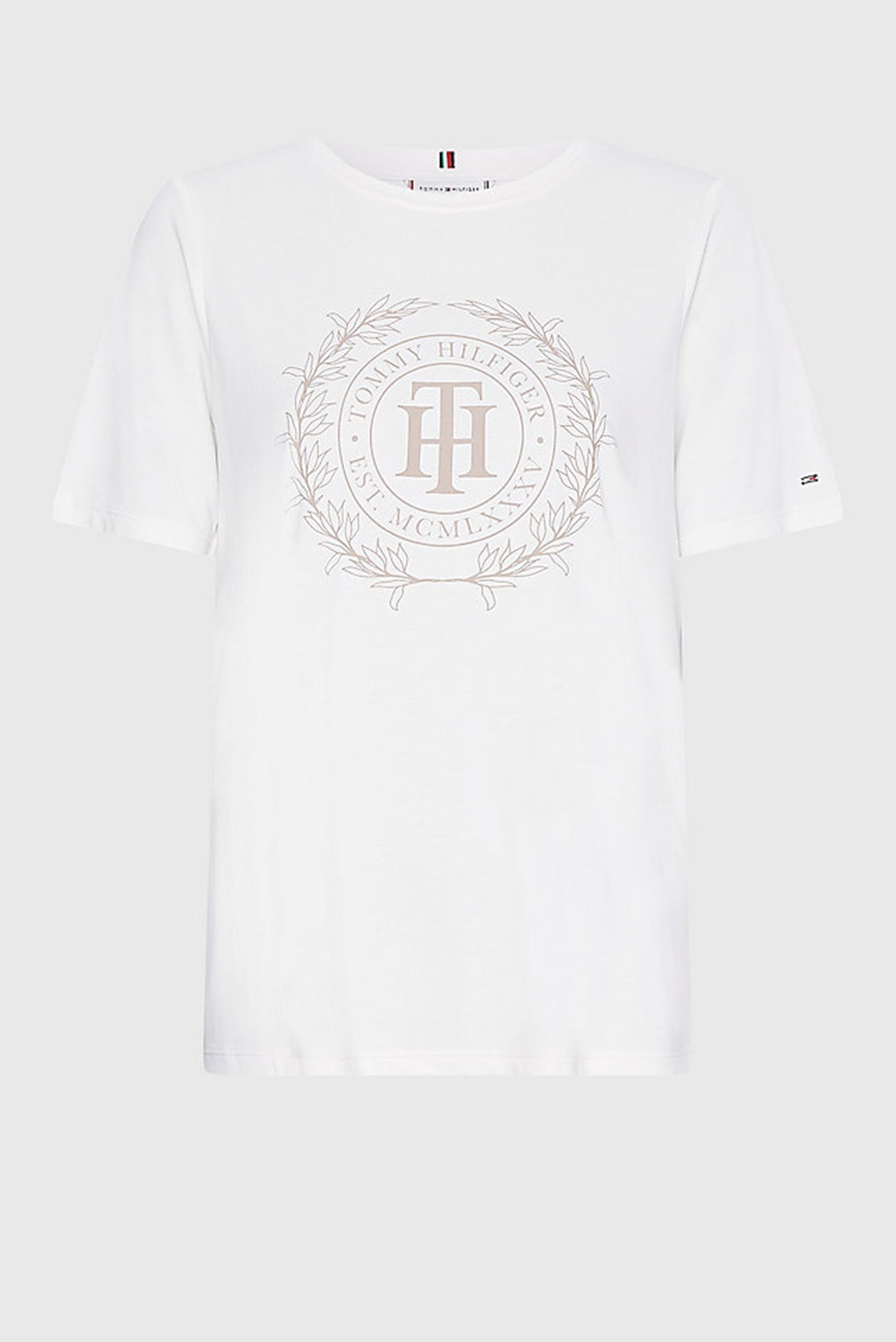 Женская белая футболка REG SUEDED TH CREST OPEN-NK TEE 5