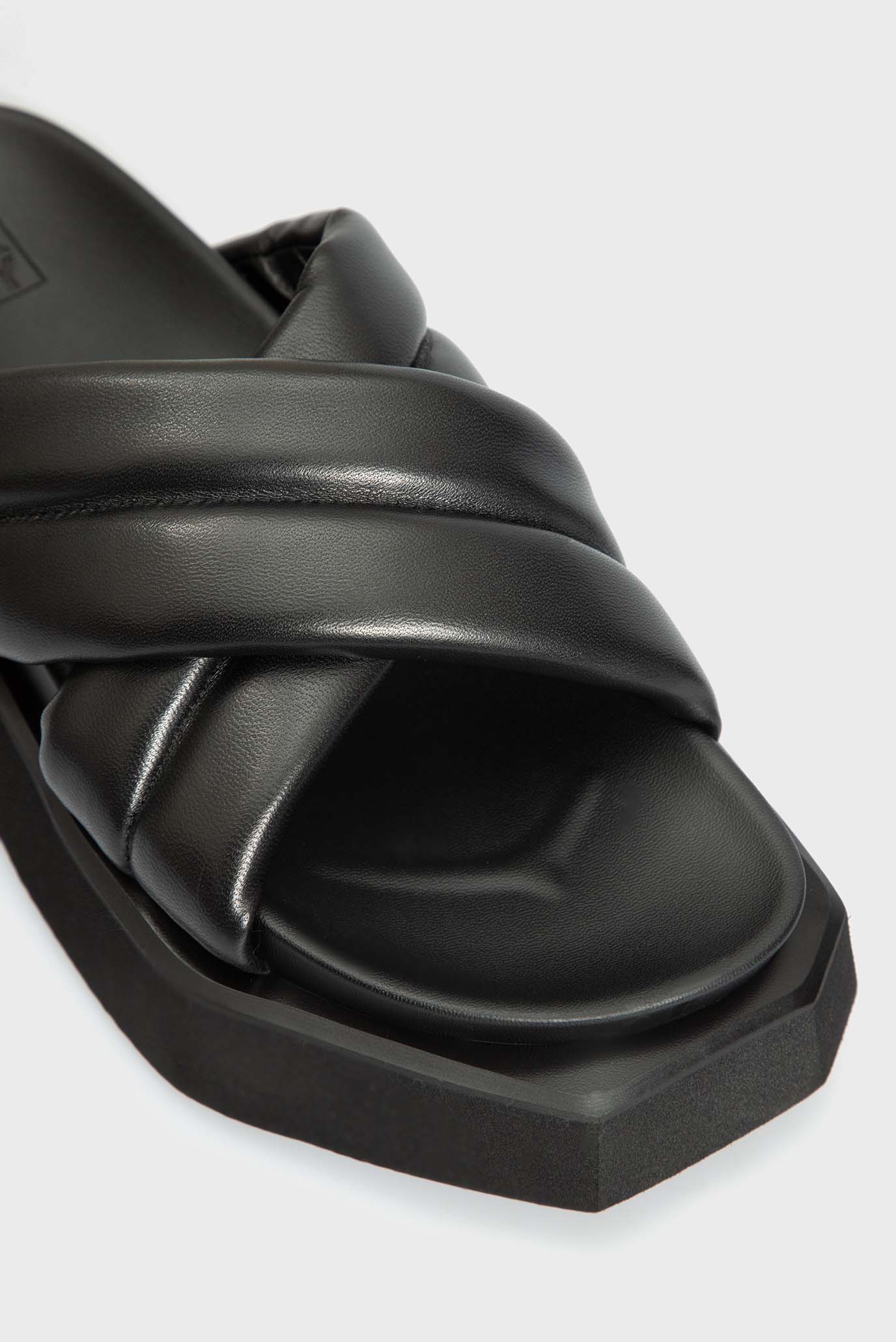 Женские черные кожаные слайдеры Isla 2