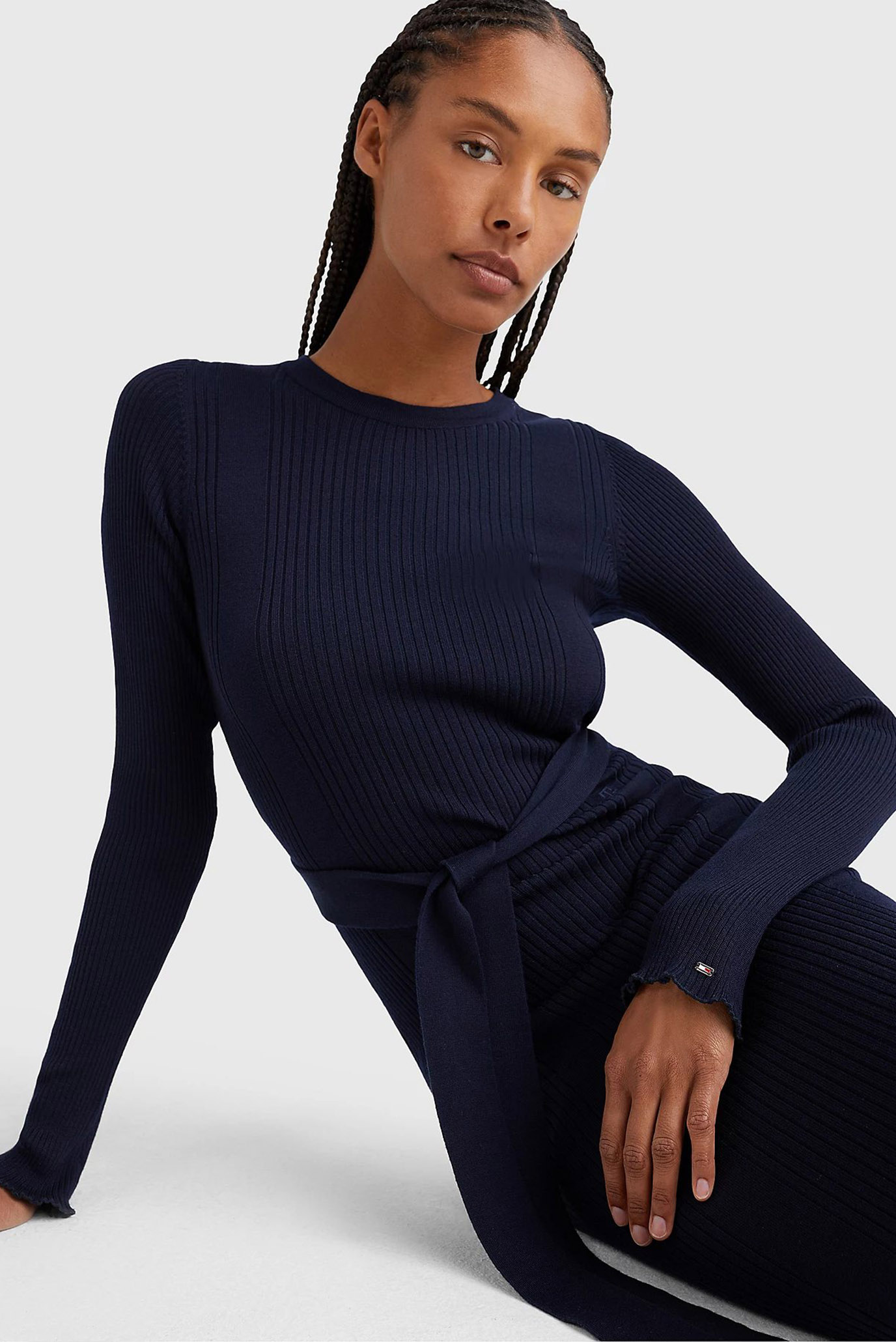 Платье FEMININE RIBS SWTR MIDI DRESS LS 2