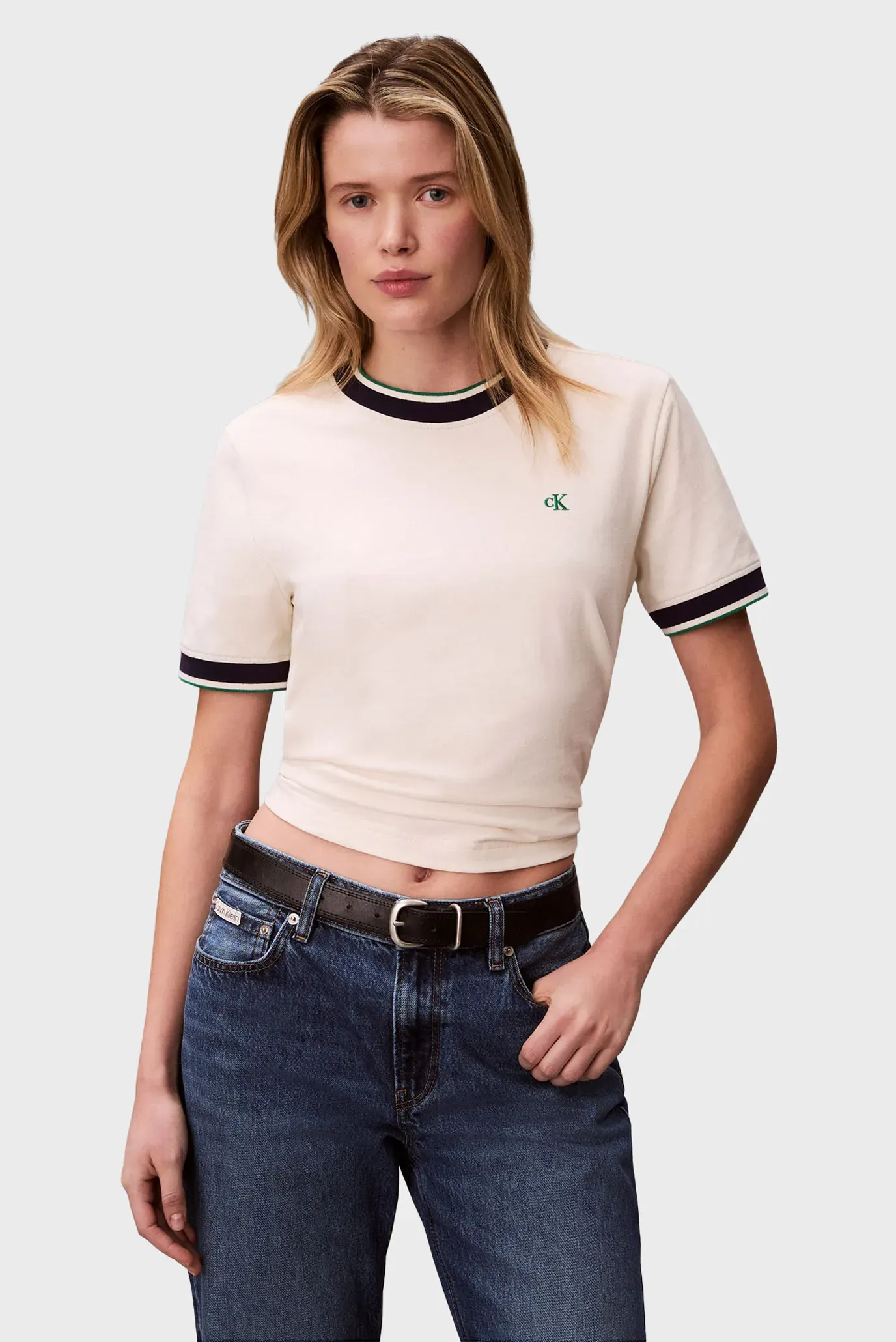 Футболка SS CTN MONOGRAM STRIPE TRIM TEE 1