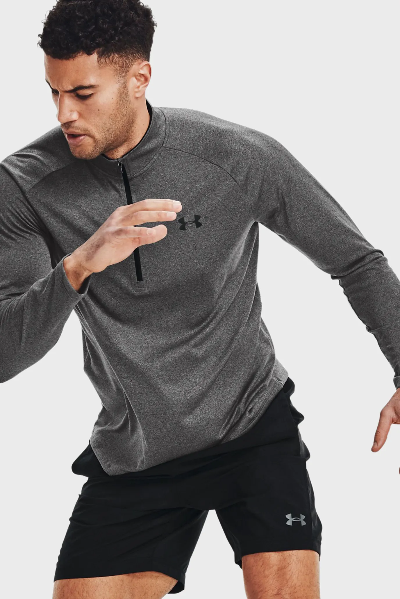 Лонгслив UA Tech 2.0 1 2 Zip-GRY 4