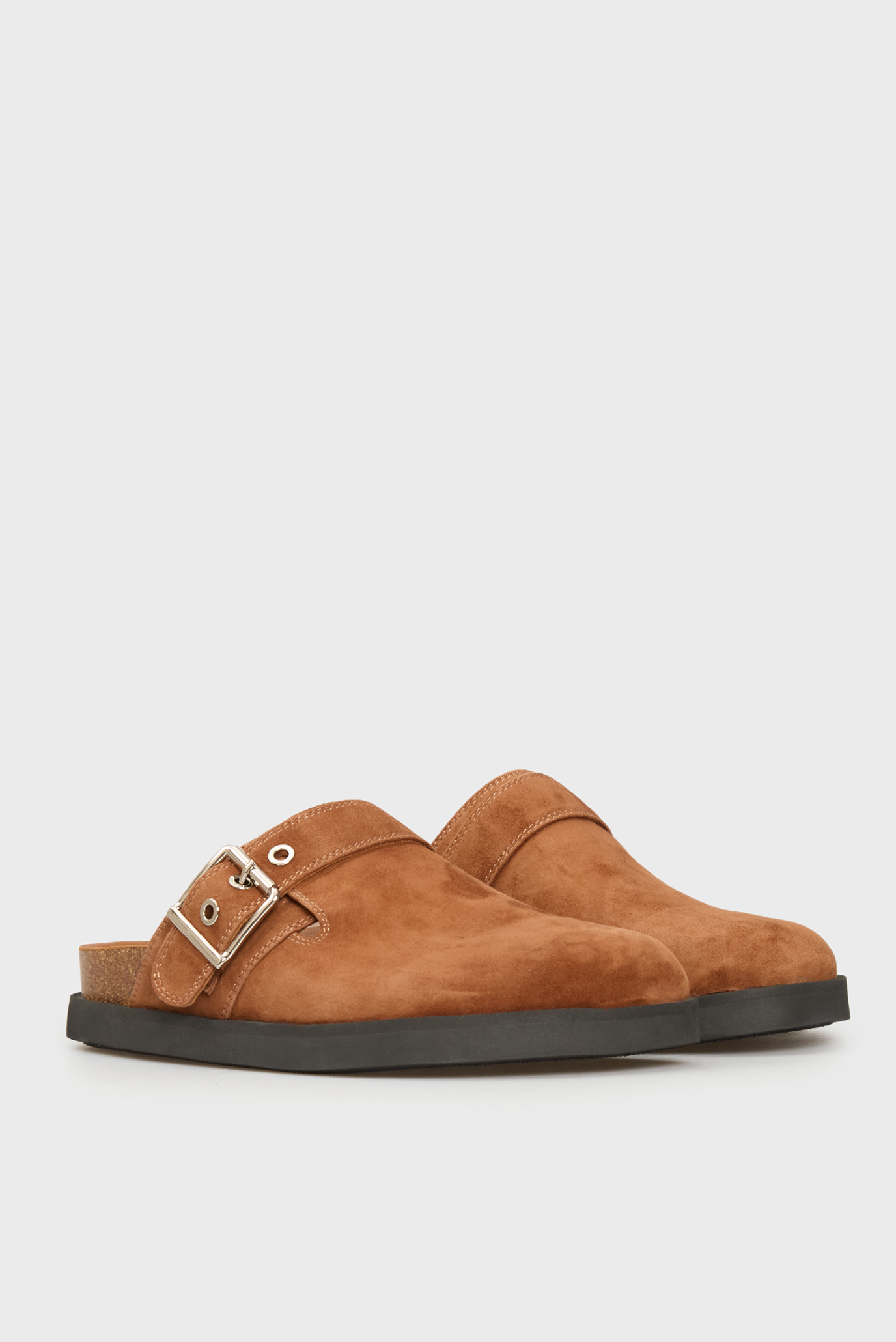 Женские коричневые замшевые клоги Marini 3