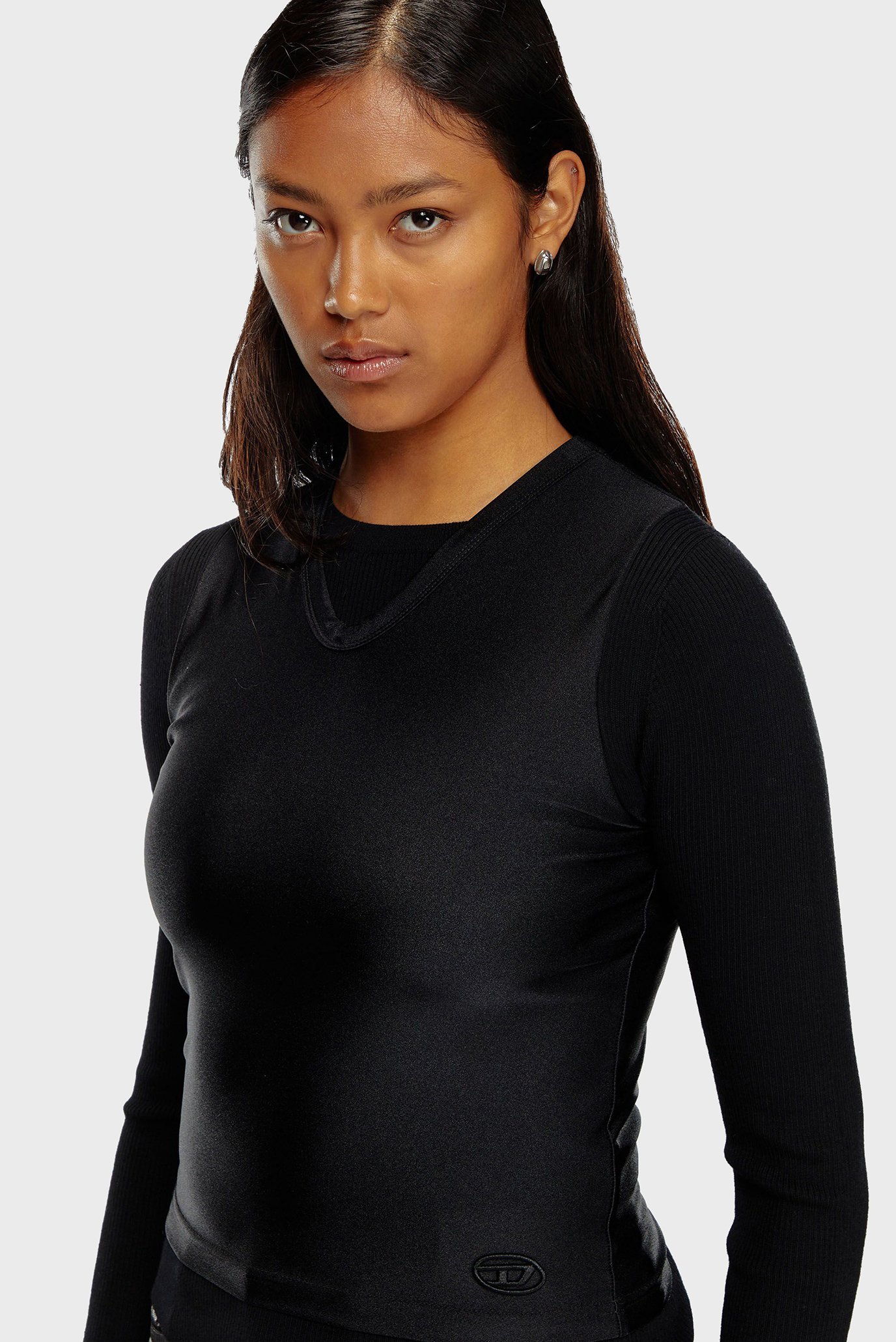 Женский черный шерстяной джемпер ROSEL MAGLIA 4