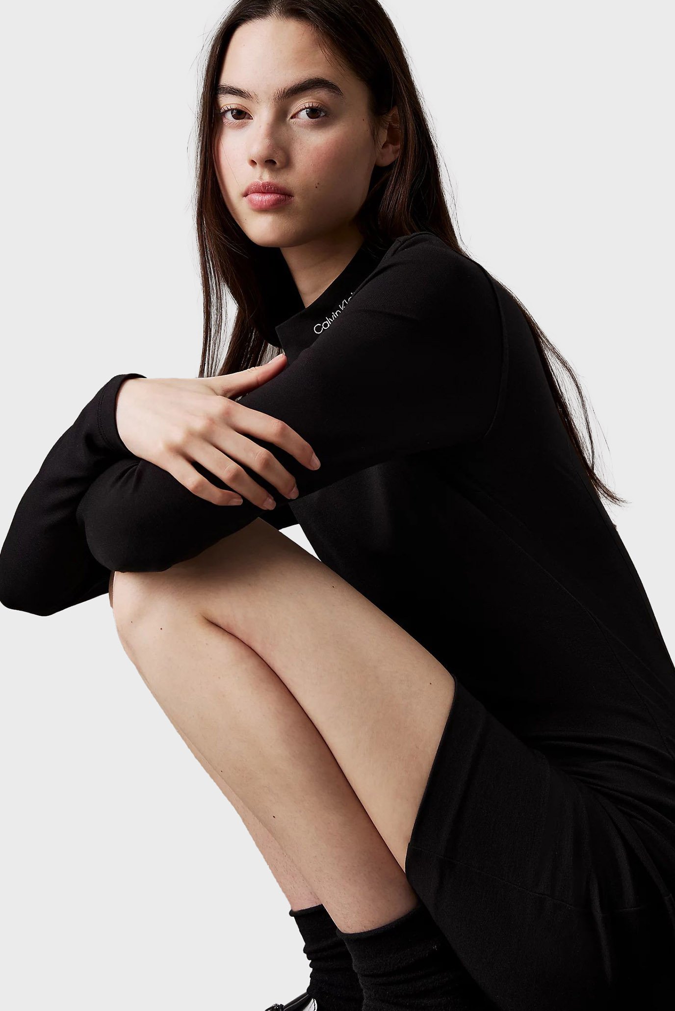 Женское черное платье LOGO ELASTIC MILANO 2