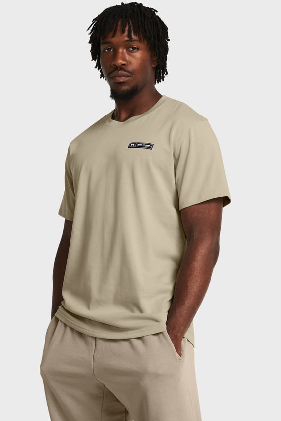 Мужская бежевая футболка UA HW ARMOUR LABEL SS