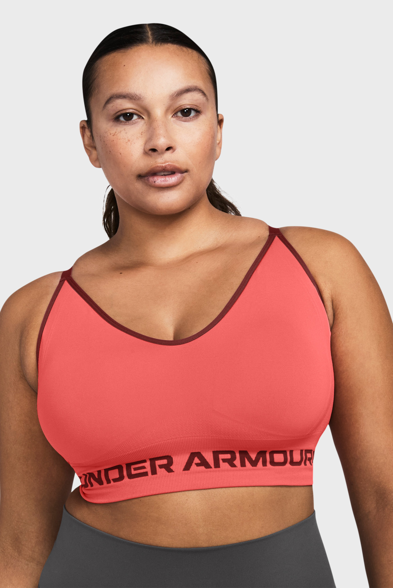 Топ/UA Seamless Low Long Bra-PNK 3