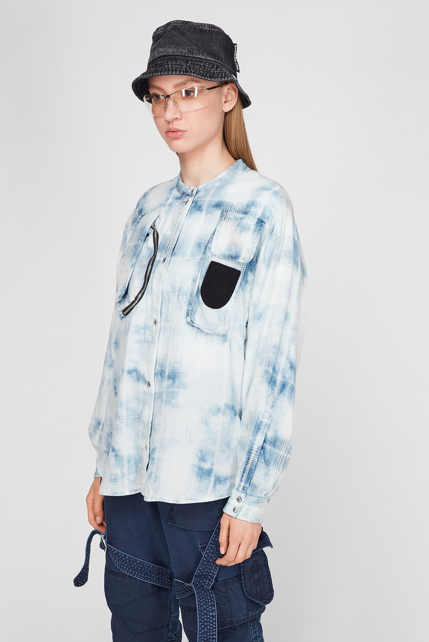 Женская голубая рубашка C-OVER 10