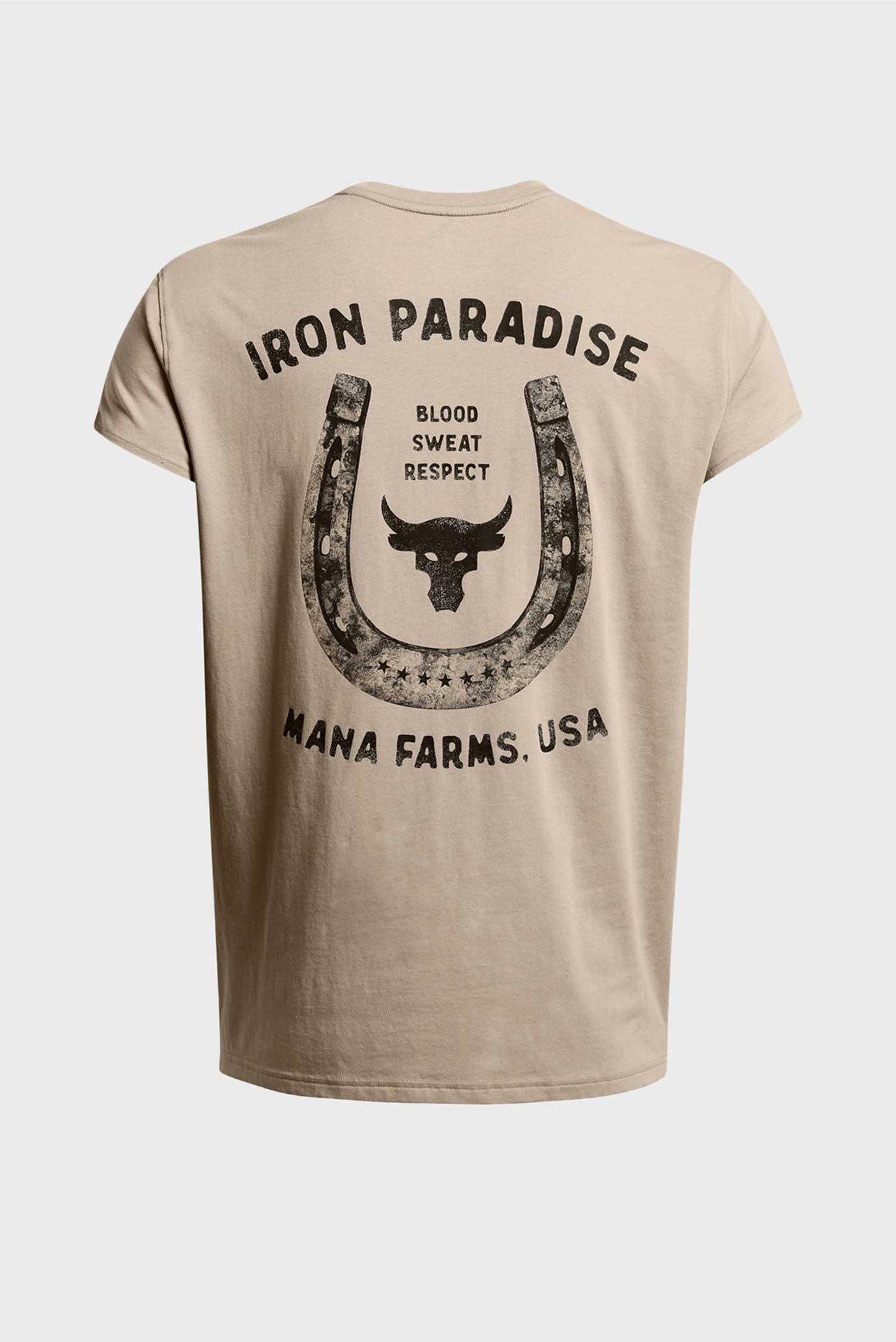 Мужская бежевая футболка UA Pjt Rck Bal Cap Sleeve T 4