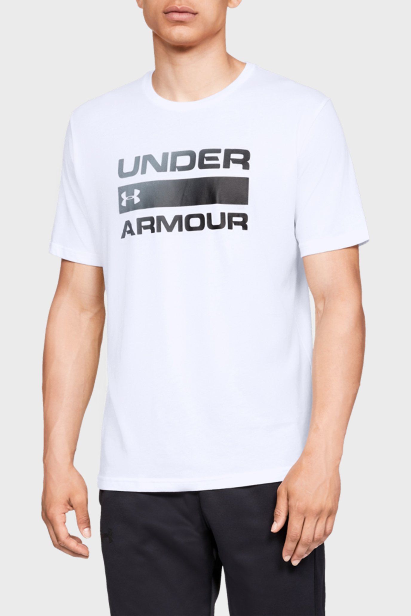 Мужская белая футболка UA TEAM ISSUE WORDMARK SS 1
