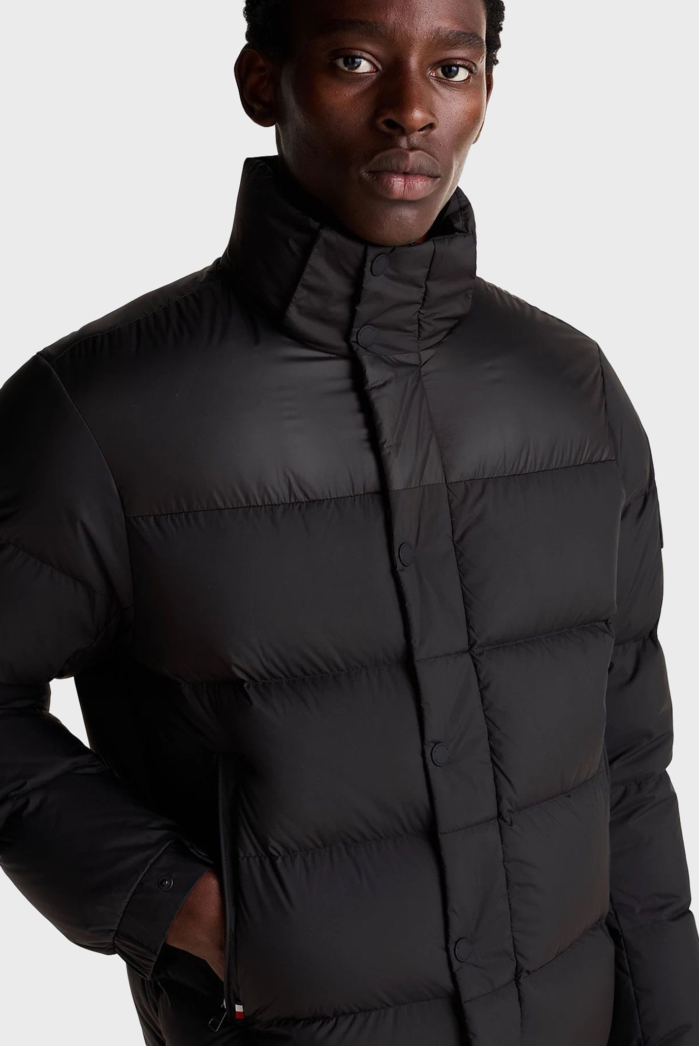 Мужской черный пуховик MIX DOWN HOODED PUFFER JACKET 5