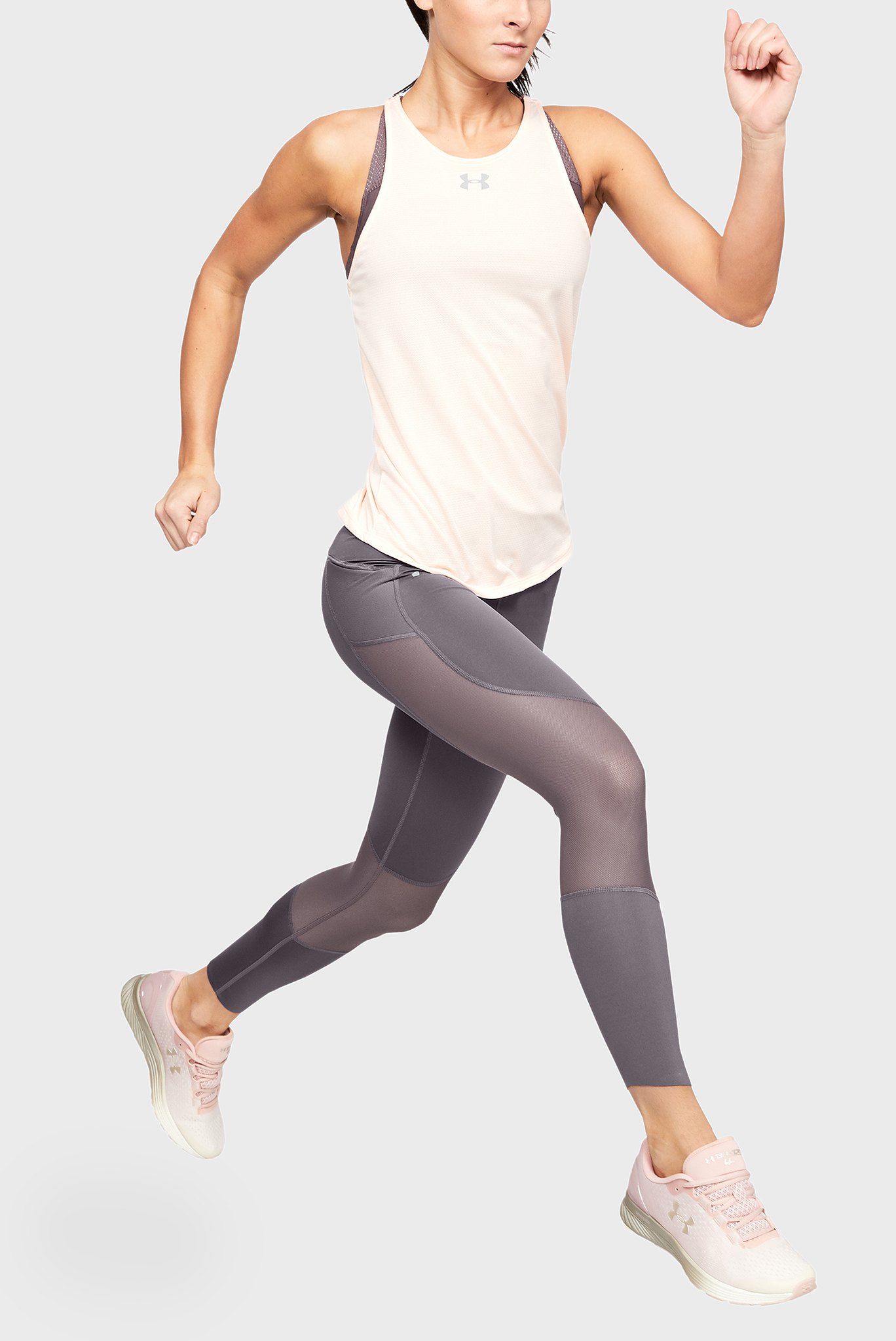 Женские коричневые тайтсы UA SpeedPocket Run 3