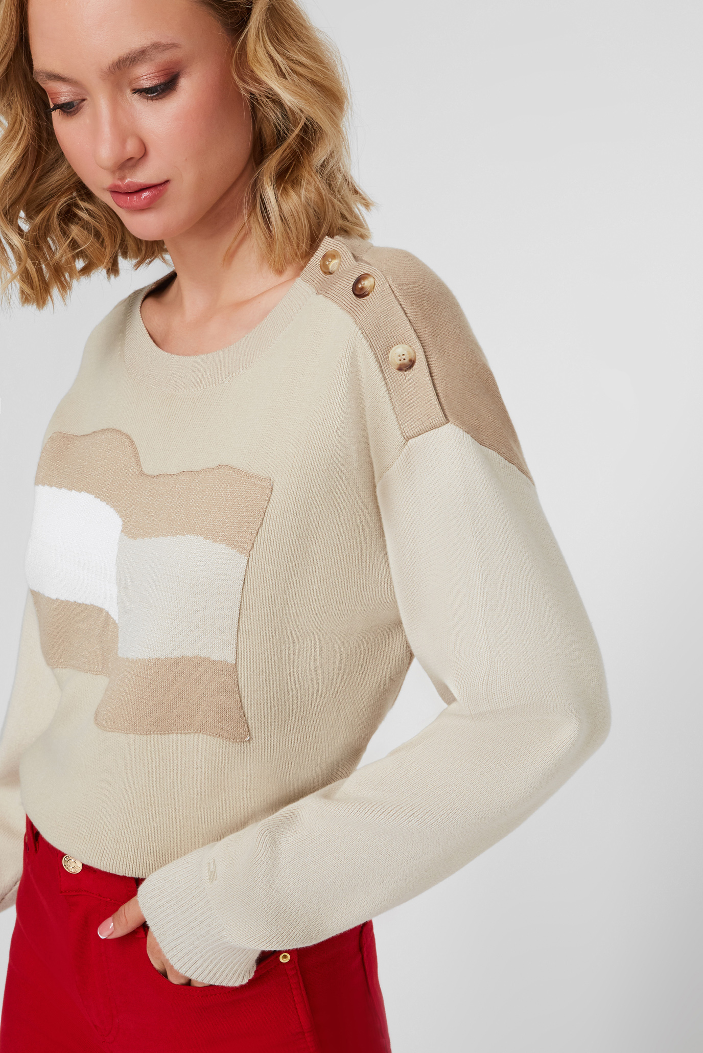 Женский бежевый джемпер ICON 5