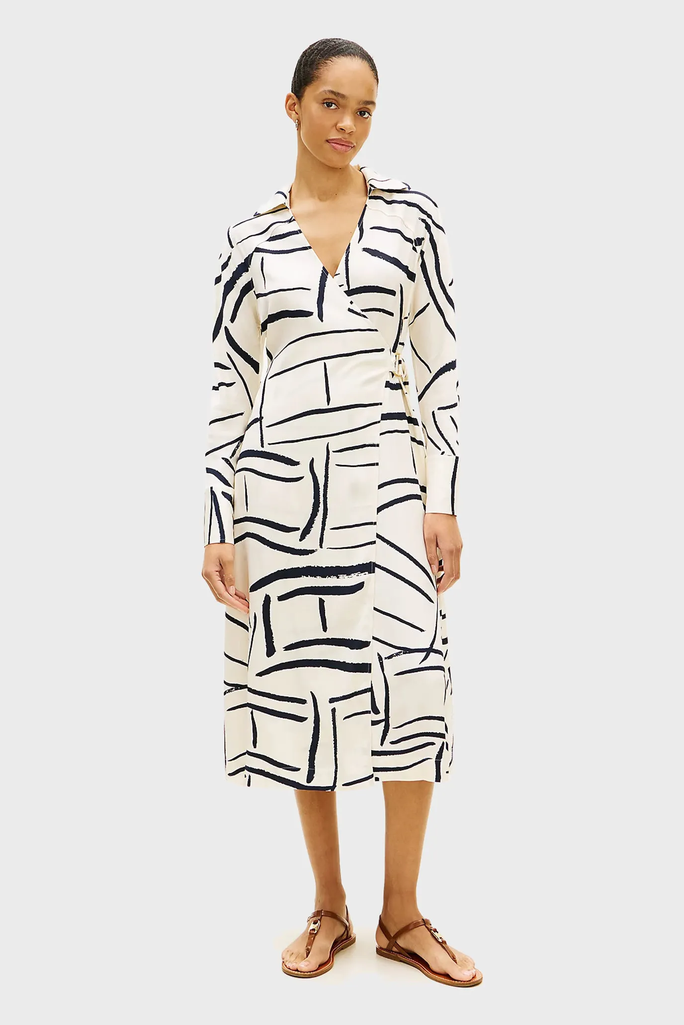 Платье VIS TWILL MIDI V-NK DRESS LS 1