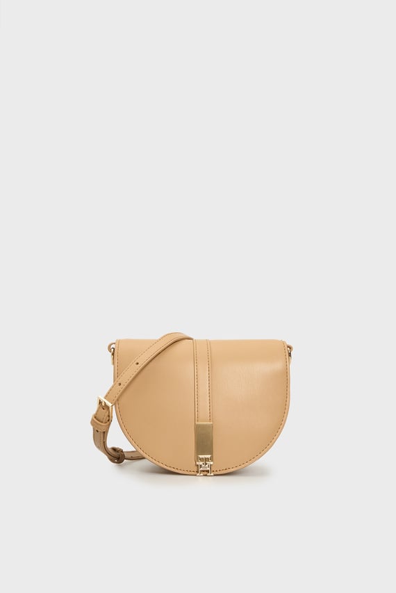 Женская бежевая сумка TH HERITAGE SADDLE BAG