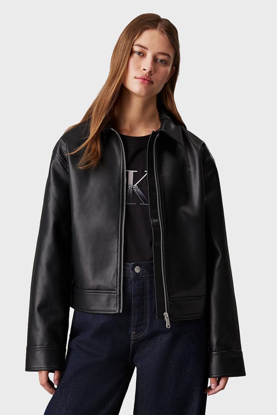 Куртка кожаная FAUX LEATHER ZIPPED JACKET