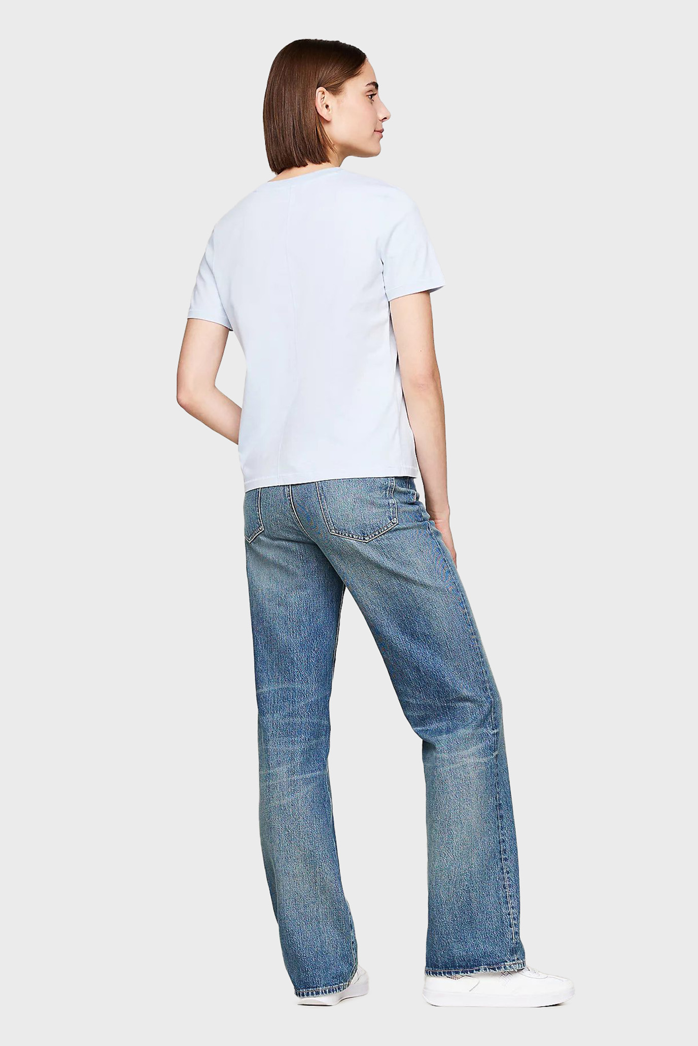 Женская голубая футболка REG SCRIPT C-NK SS 3