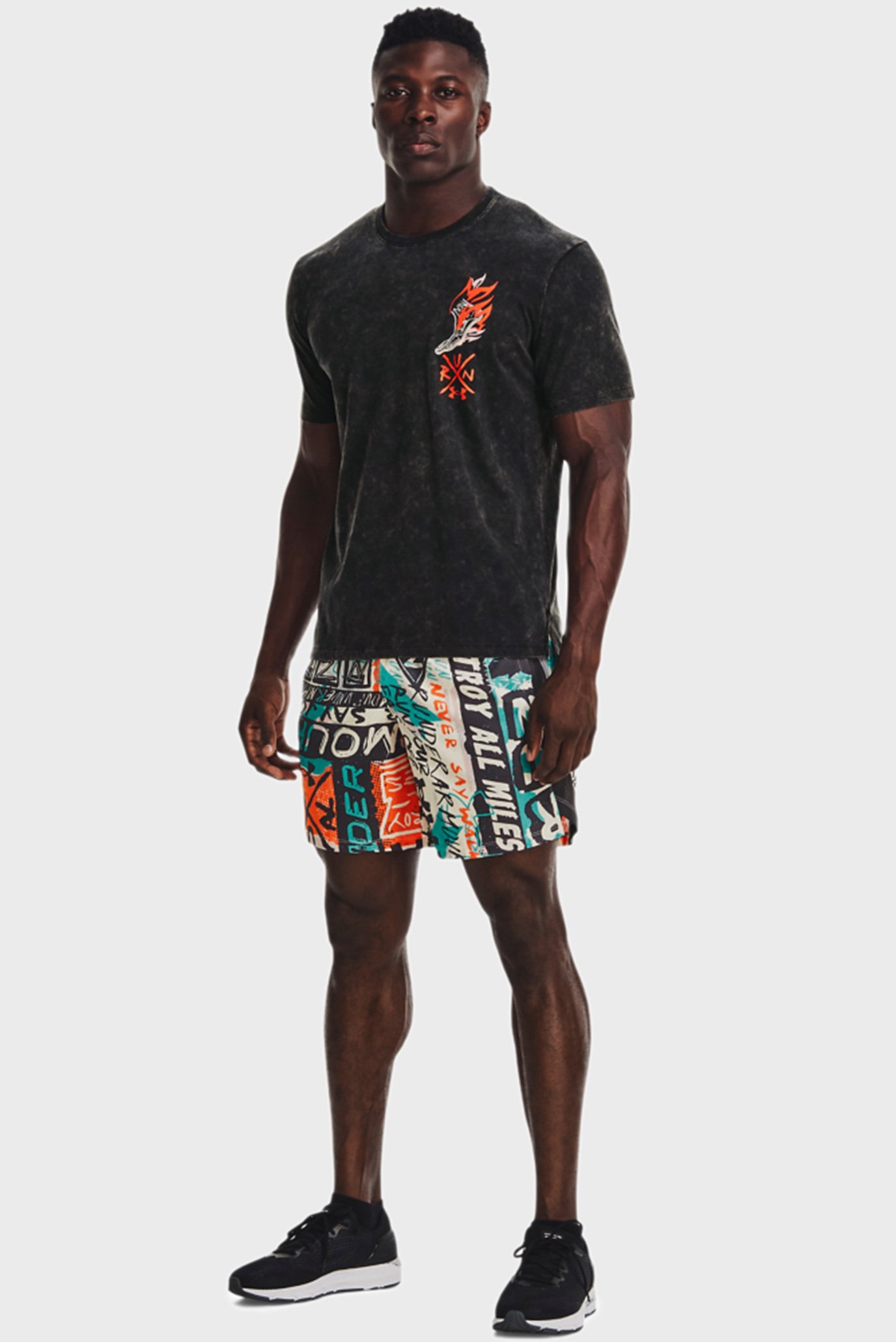 Мужская черная футболка UA Destroy All Miles SS II 2