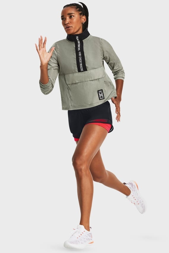 Женский оливковый анорак UA Run Everywhere Layer
