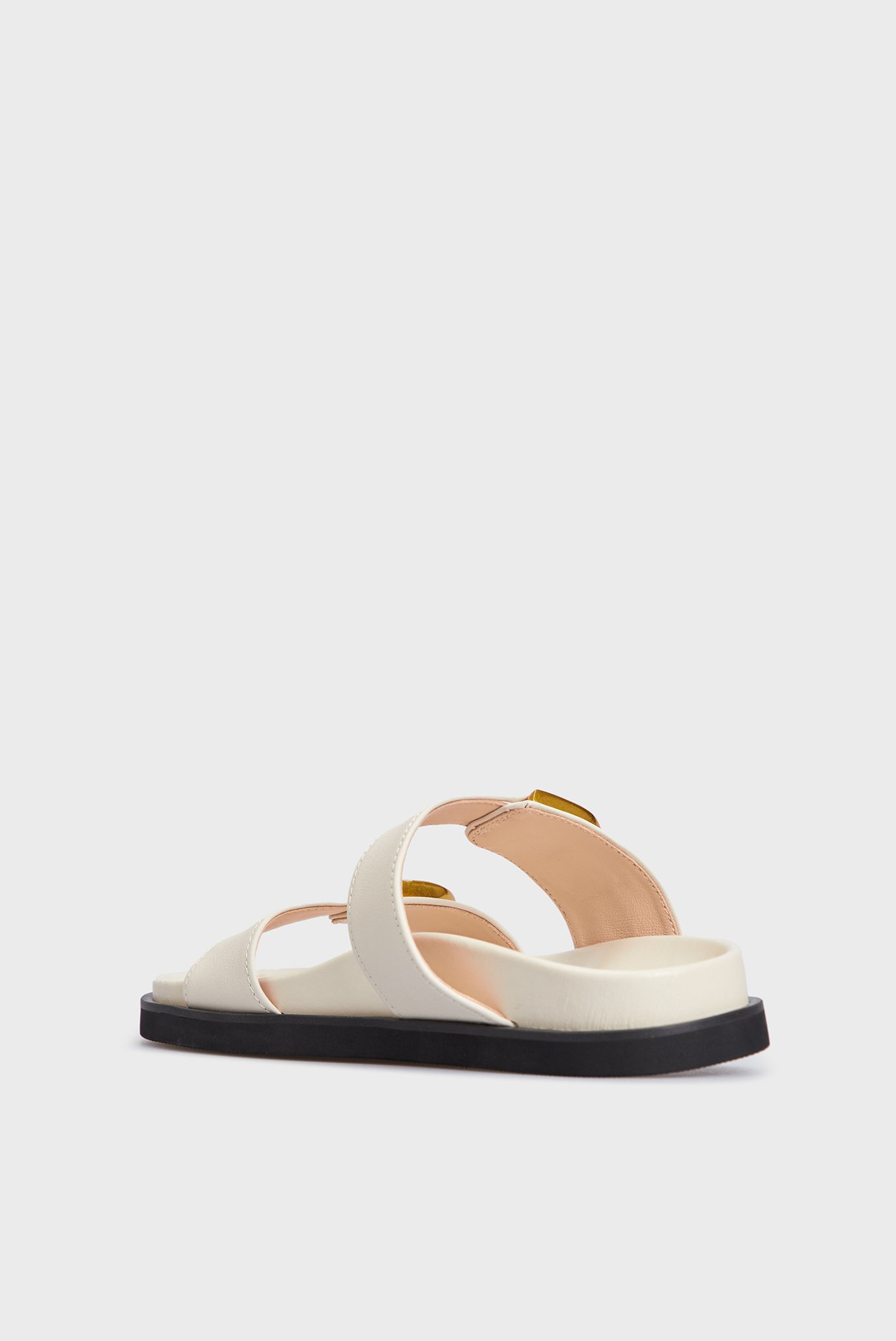 Женские белые кожаные слайдеры Leonna 3