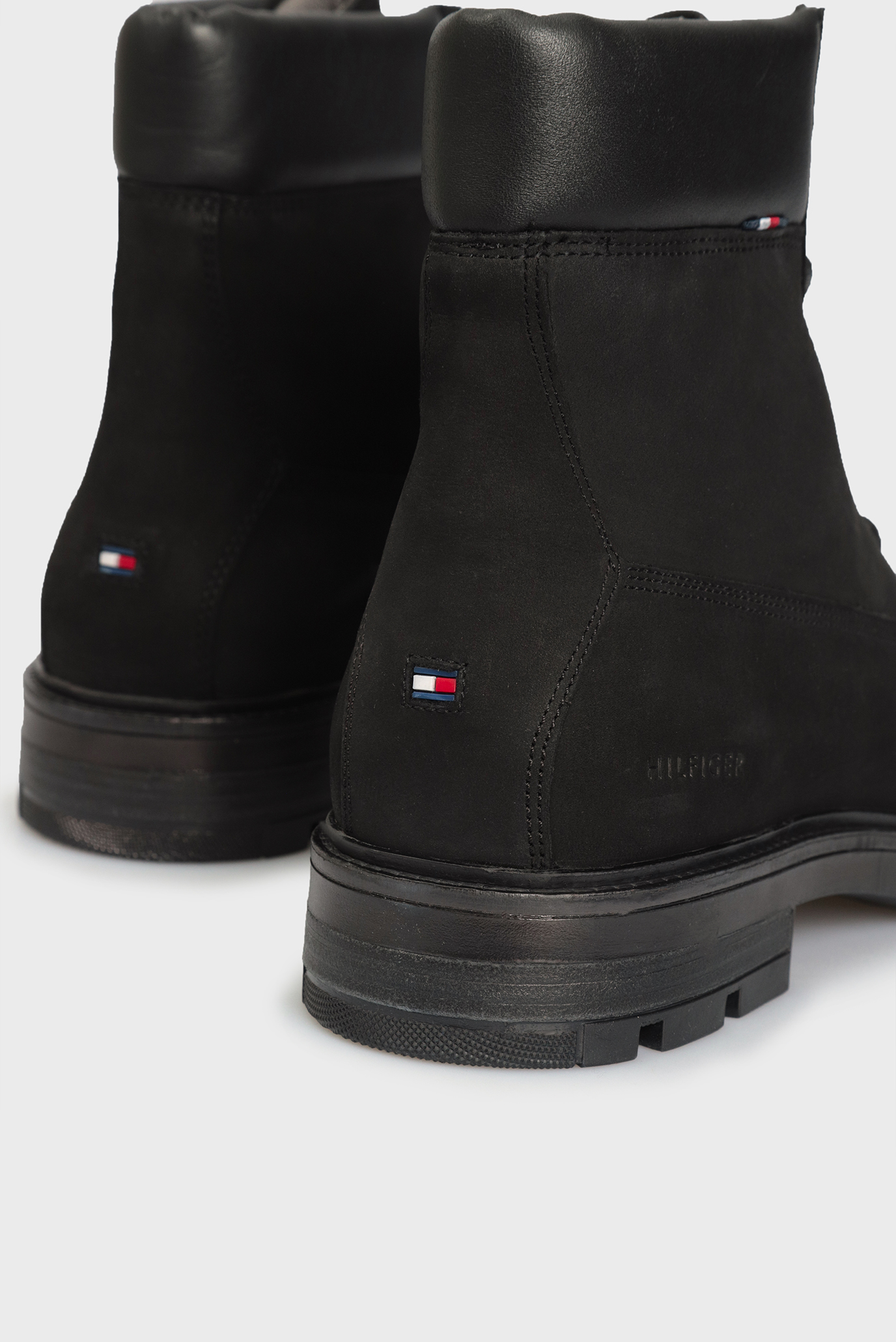 Мужские черные кожаные ботинки HILFIGER PADDED NUBUCK BOOT Tommy ...