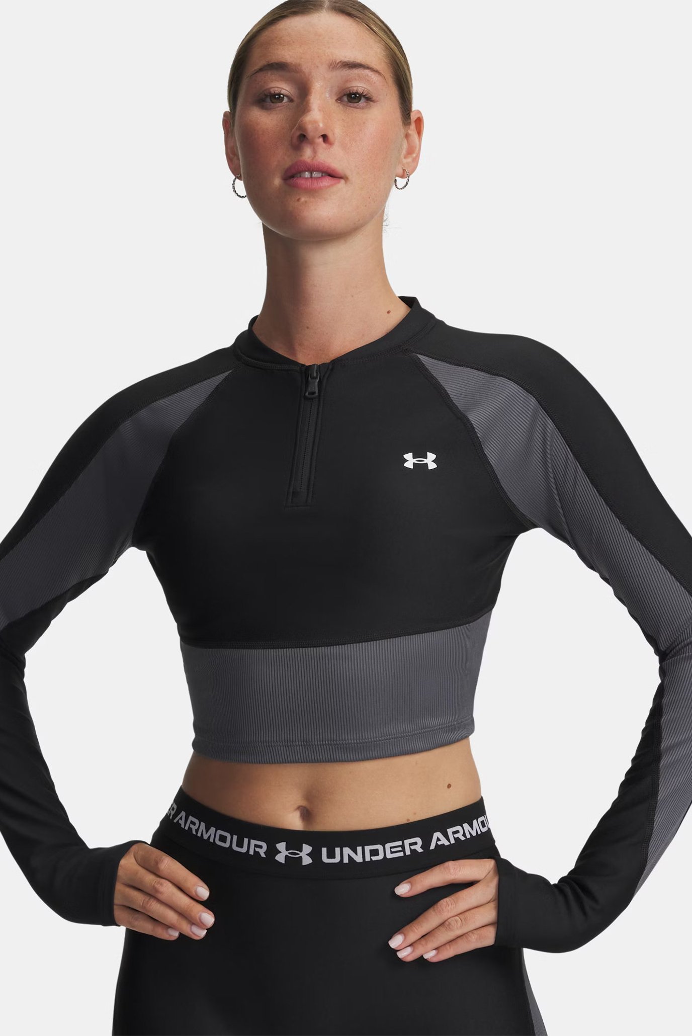 Лонгслив UA HG Rib 1 4 Zip 1