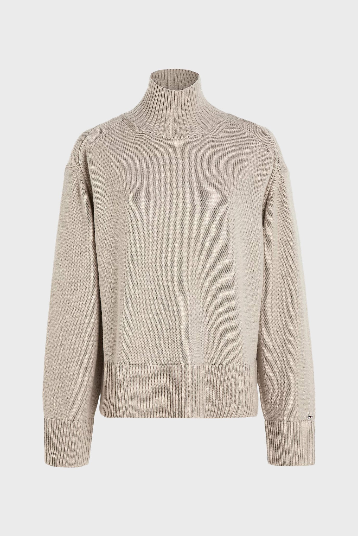 Женский бежевый свитер WOOL BLEND MOCK-NK 8