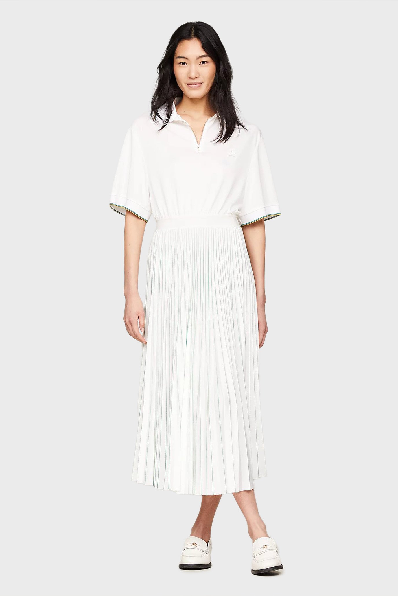 Женское белое платье THC SPORTY PLEATED 1