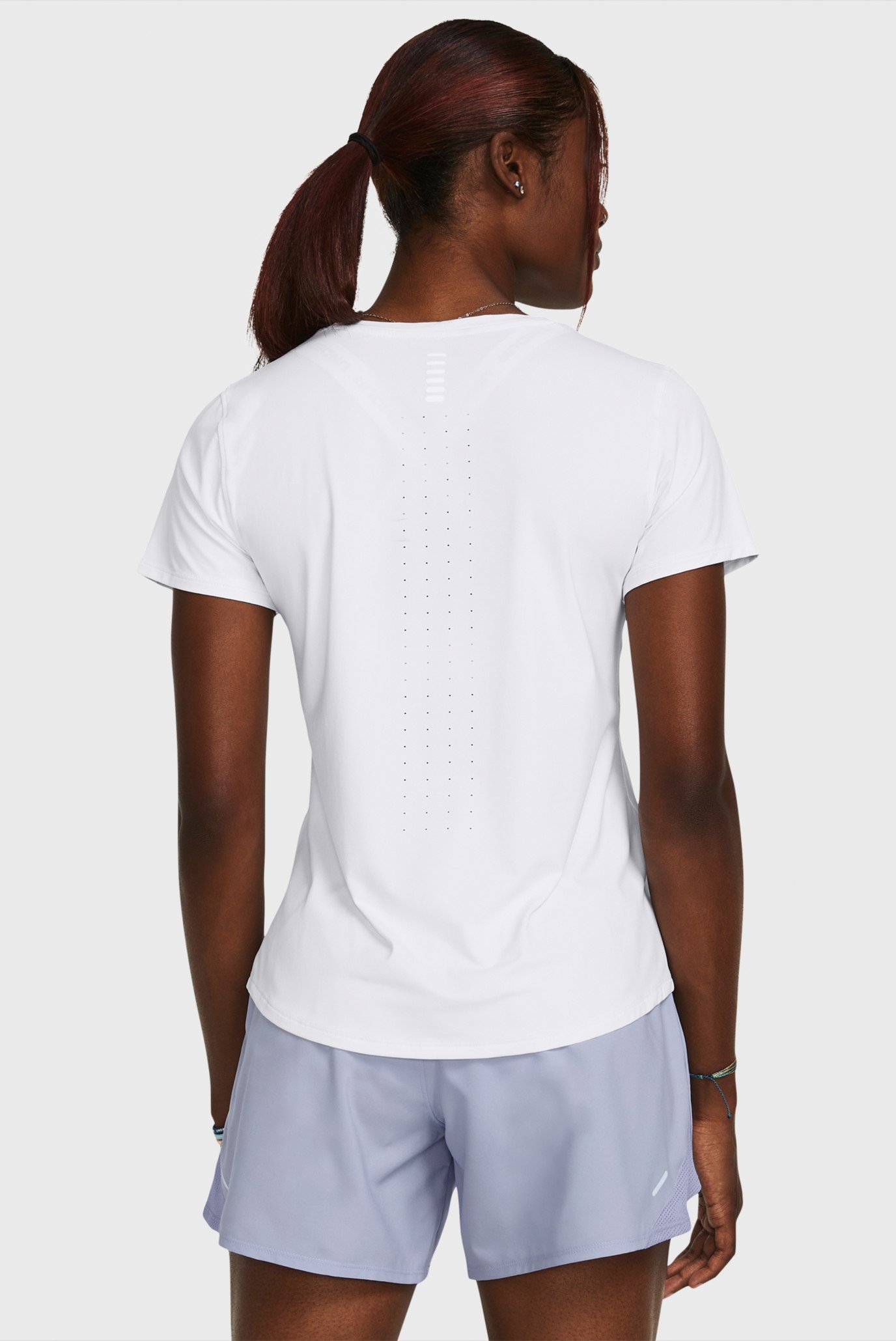 Женская белая футболка UA Launch Elite Shortsleeve 3