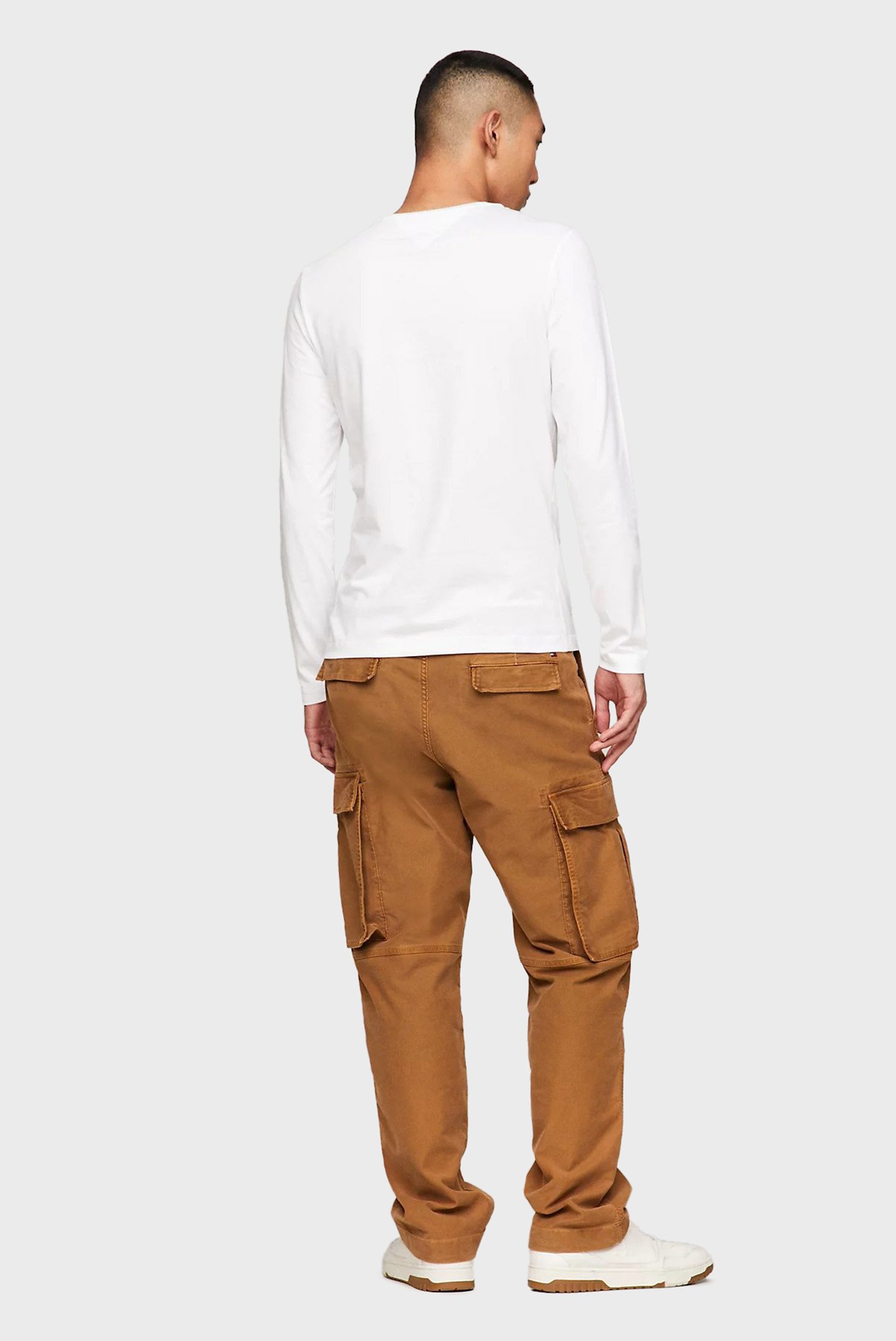 Мужской белый лонгслив STRETCH SLIM FIT LONG SLEEVE TEE 8