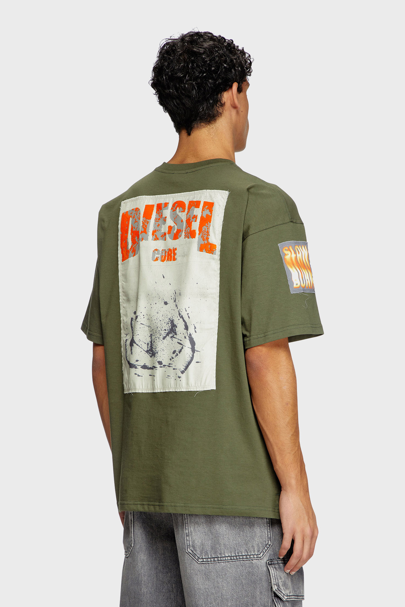 Мужская зеленая футболка T-BOXT-SLITS-R6Diesel Мужская зеленая футболка T-BOXT-SLITS-R6 3