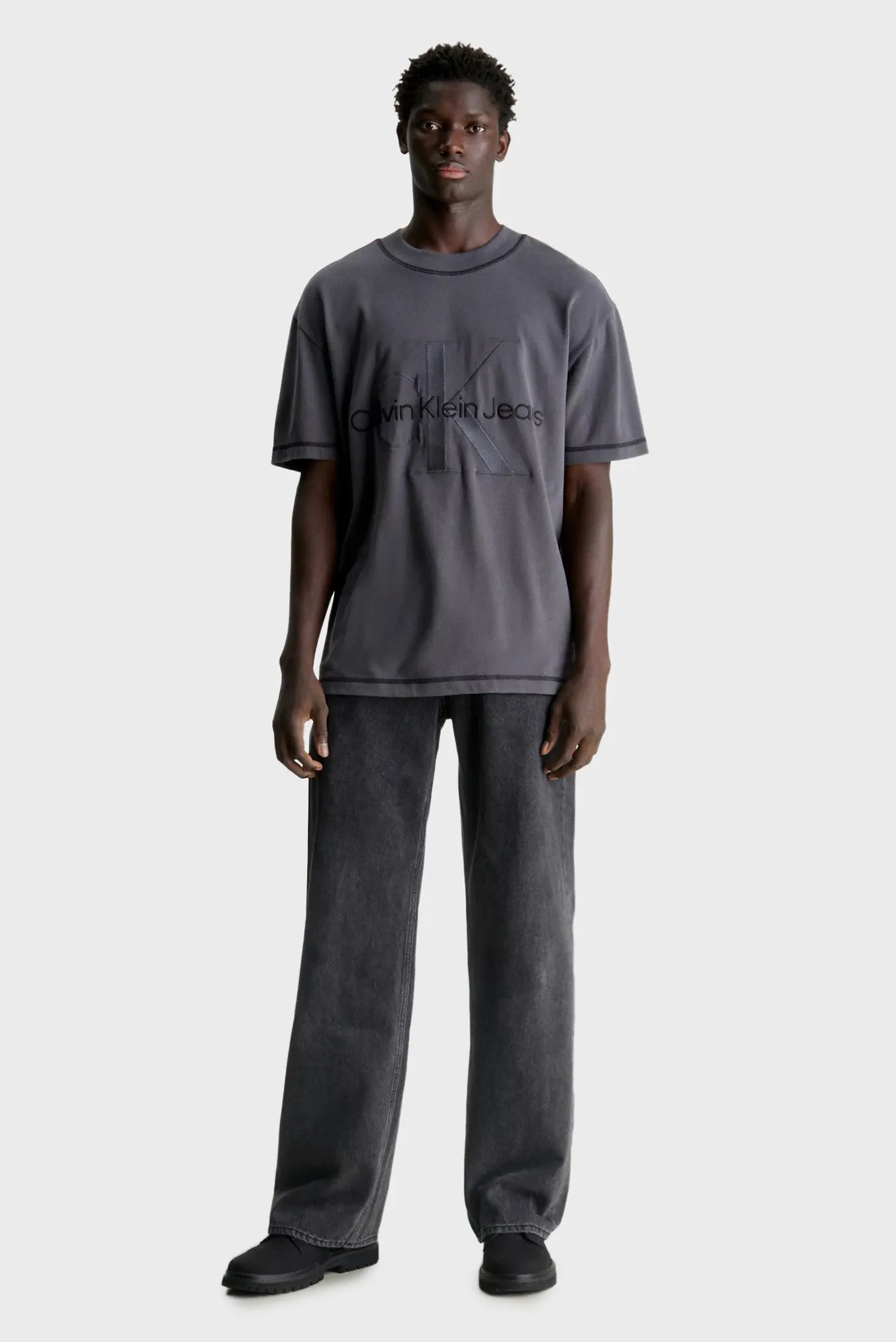 Мужская серая футболка WASH MONOLOGO TEE 2