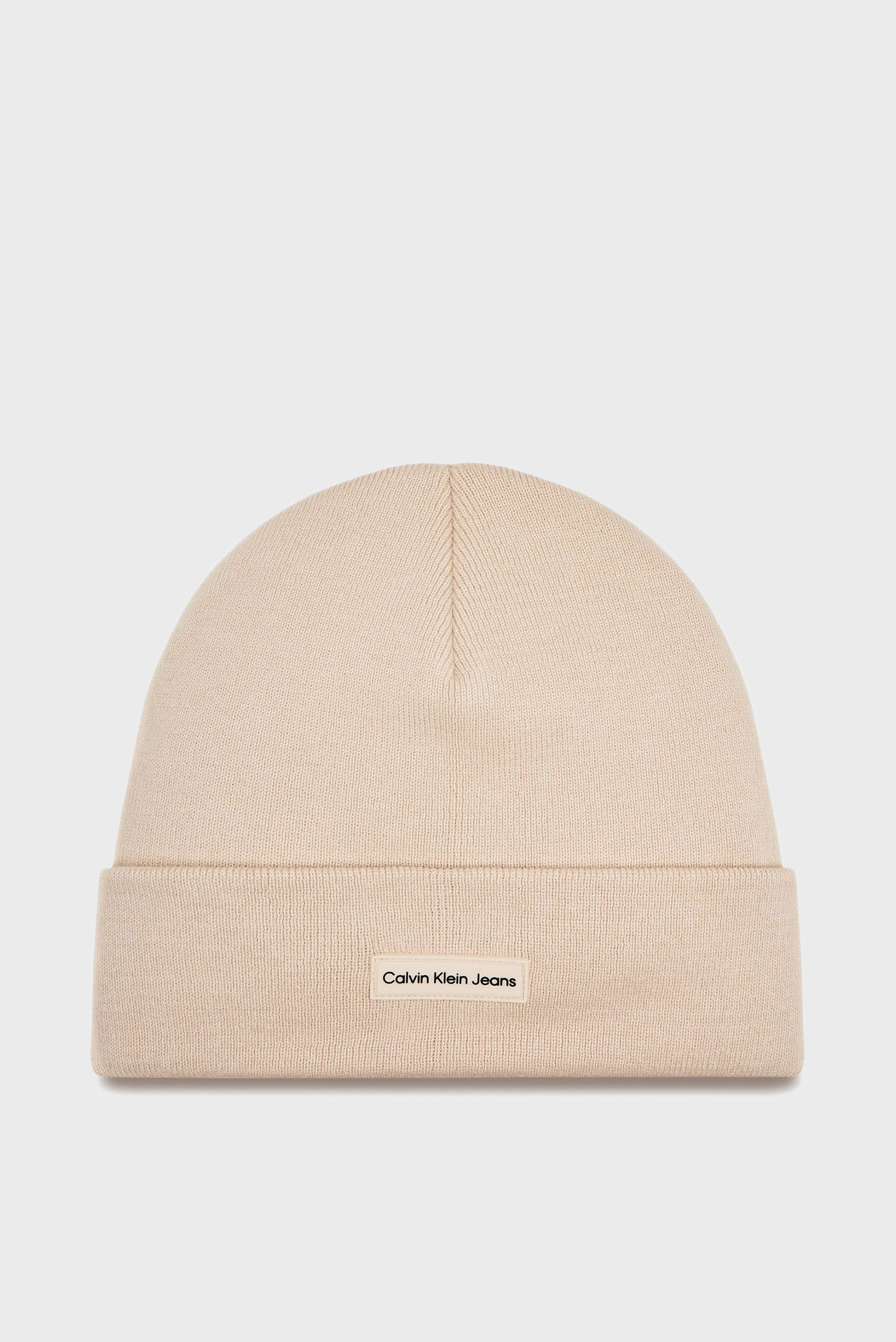 Женская бежевая шапка INST PATCH BEANIE 1